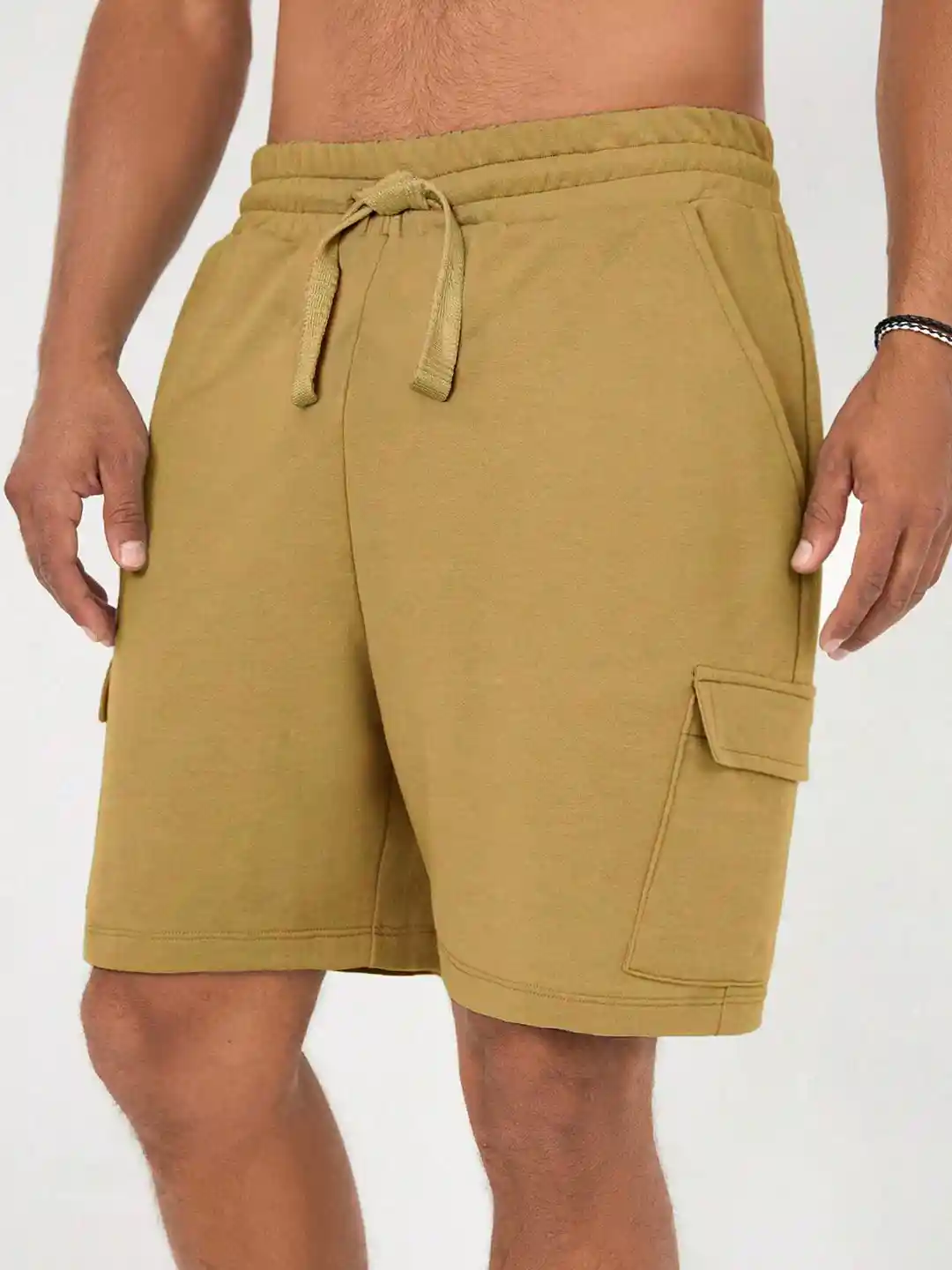NOBERO Men Loose Fit Pure Cotton Cargo Shorts