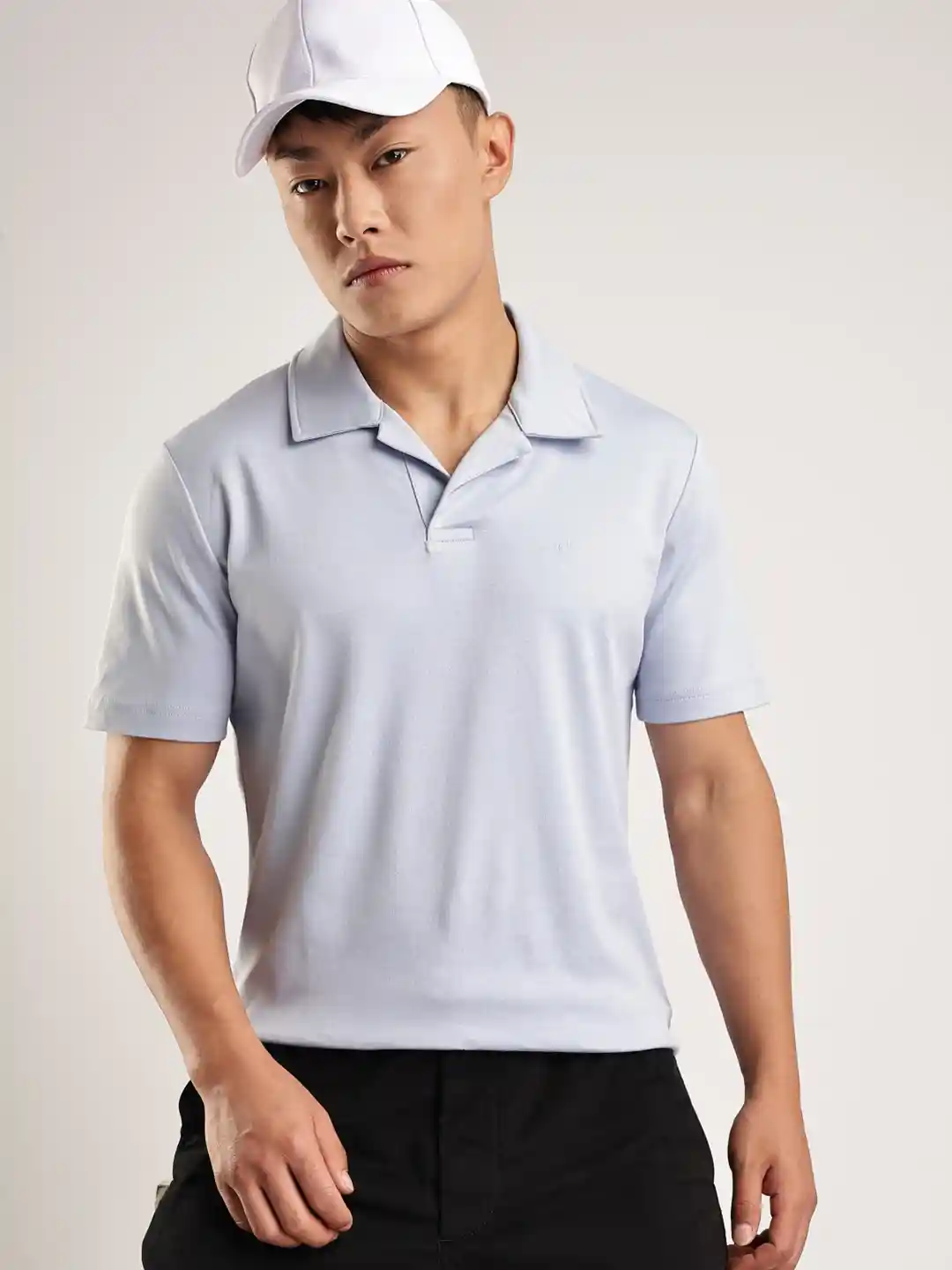 Buy Calvin Klein Jeans Men Solid Polo Collar Cotton Slim Fit T