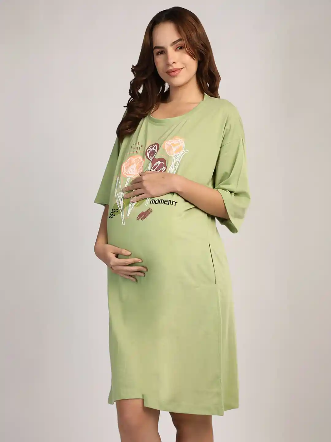 Buy Duchess Graphic Printed Loose Fit Maternity Mom T-Shirt