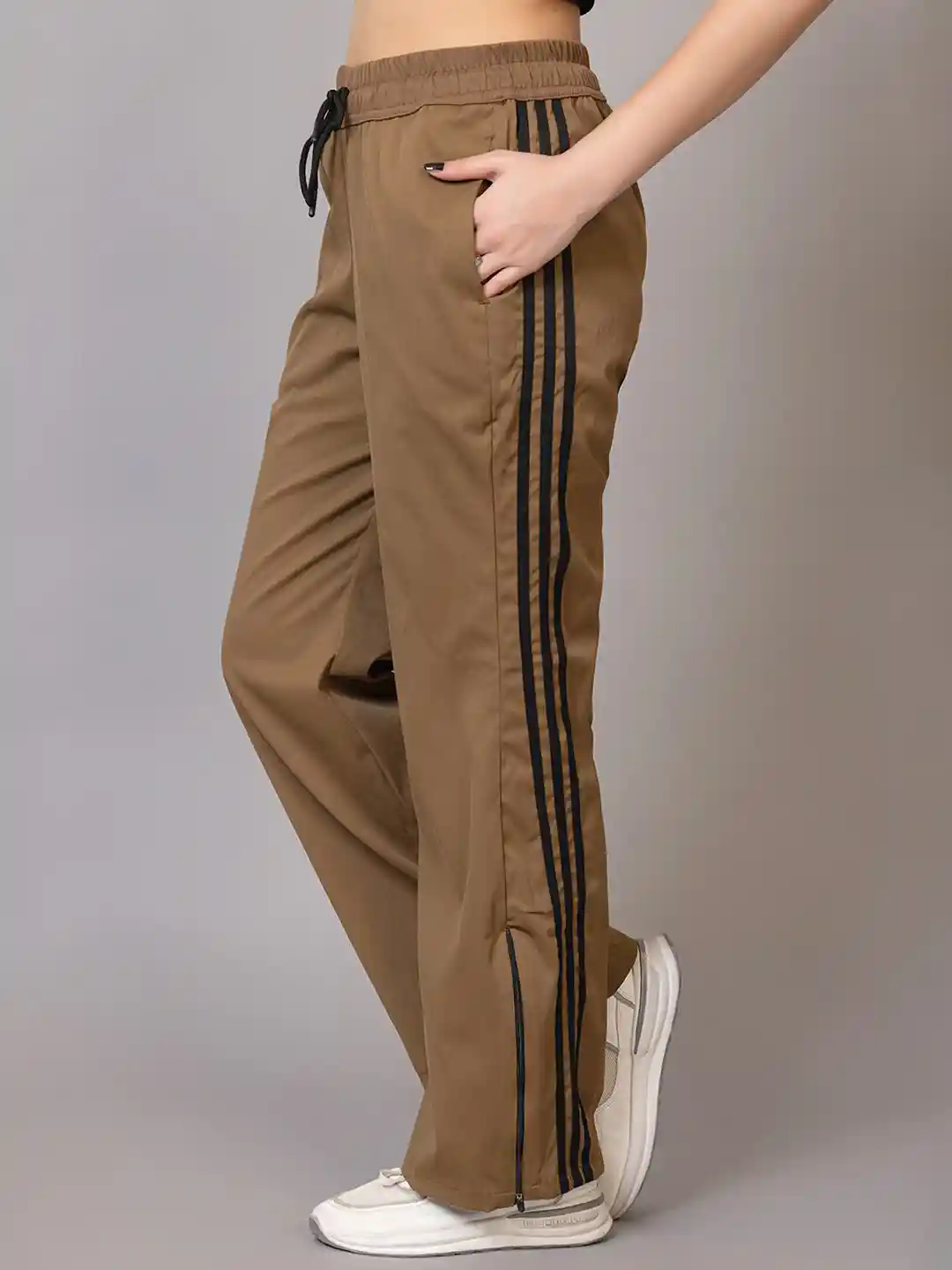 Zipper Pockets Track Pant With Zip Side Stripe Track Pant With Zip