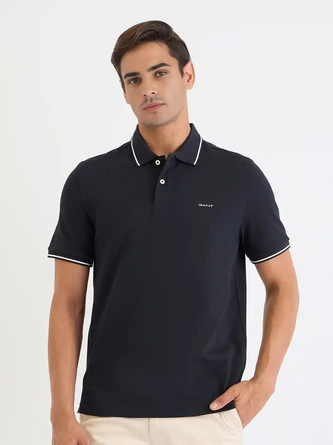 Buy GANT Men Solid Polo Collar Polo T-Shirt Tshirts for Men