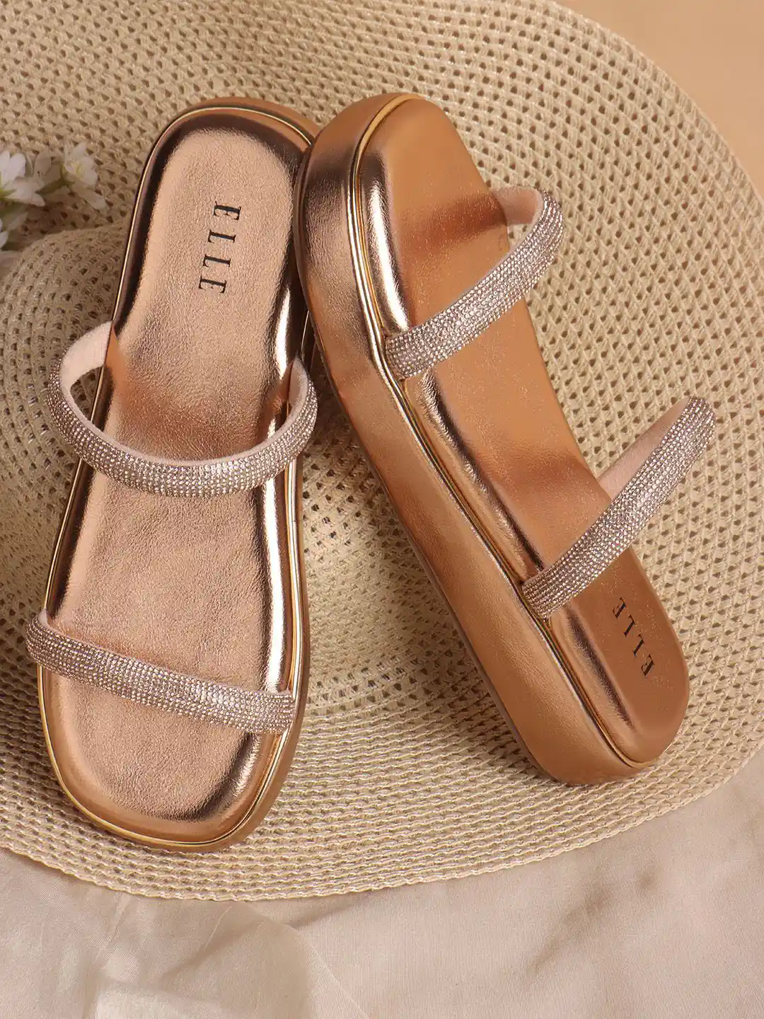 Buy ELLE Embellished Party Platform Sandals with Buckles Heels