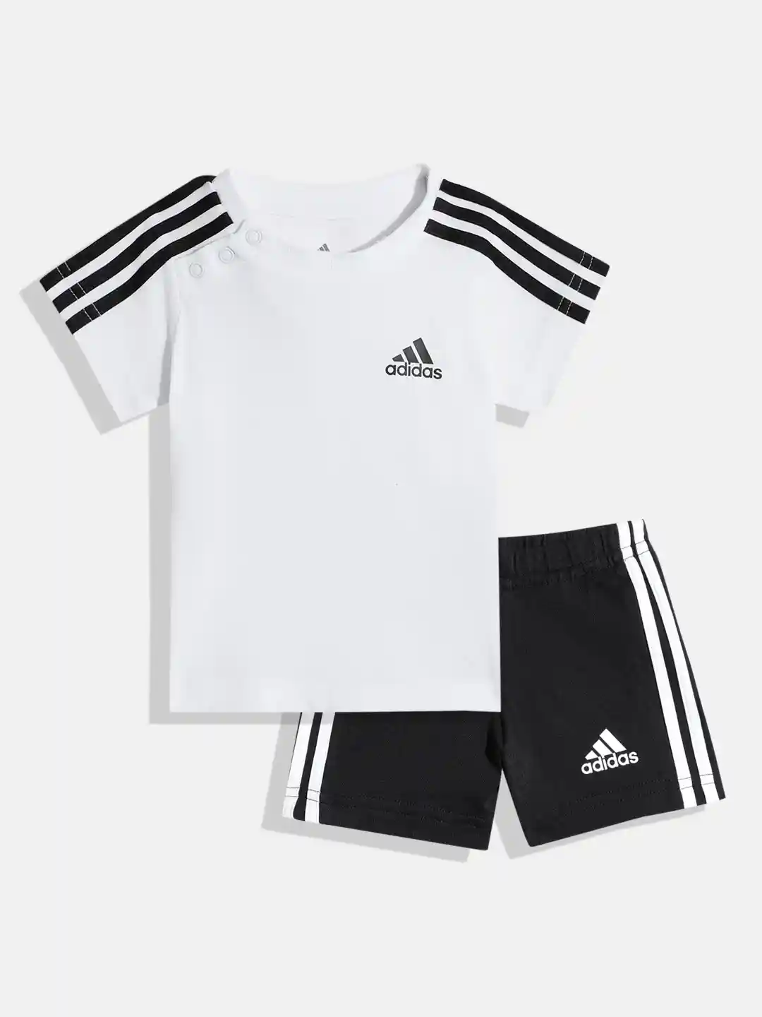 Buy ADIDAS Boys Pure Cotton Striped I 3S Sport Set T-shirt with