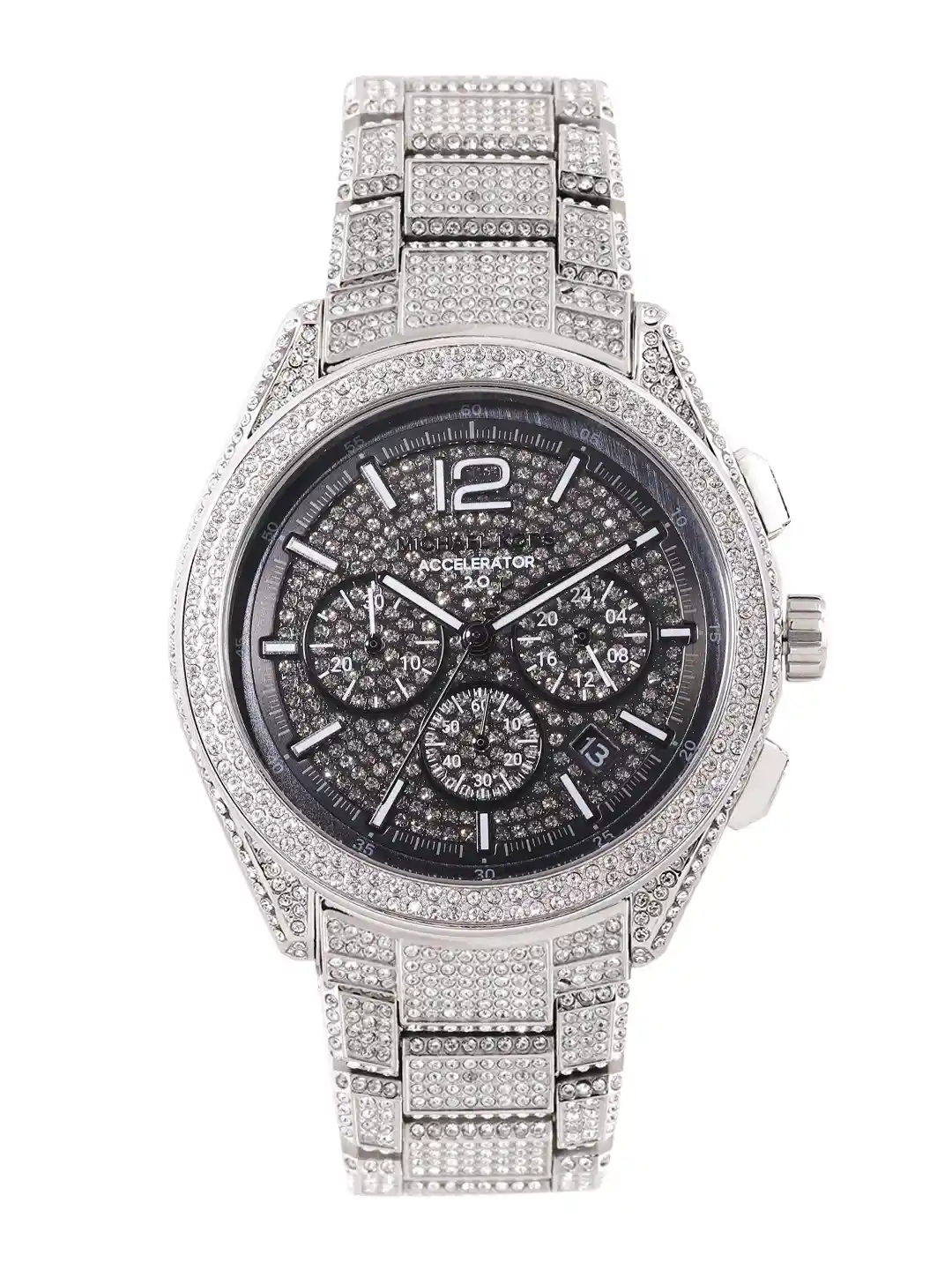 Silver Diamond Mk Watch Mens Chronograph Watch Mk Watch Silver Diamonds Buy  Michael Kors