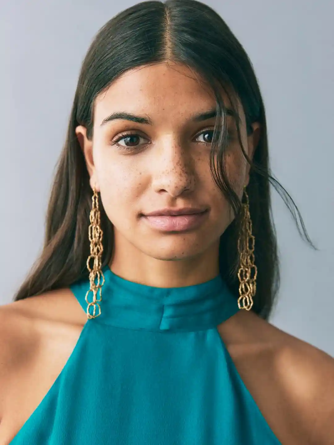 MANGO Halter Neck Cut-Out Detail Party Maxi Dress with Slit Detail