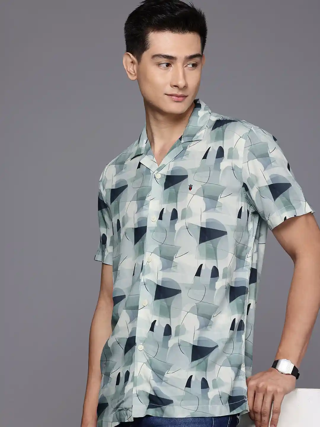 Buy Louis Philippe Jeans Slim Fit Abstract Printed Casual Shirt