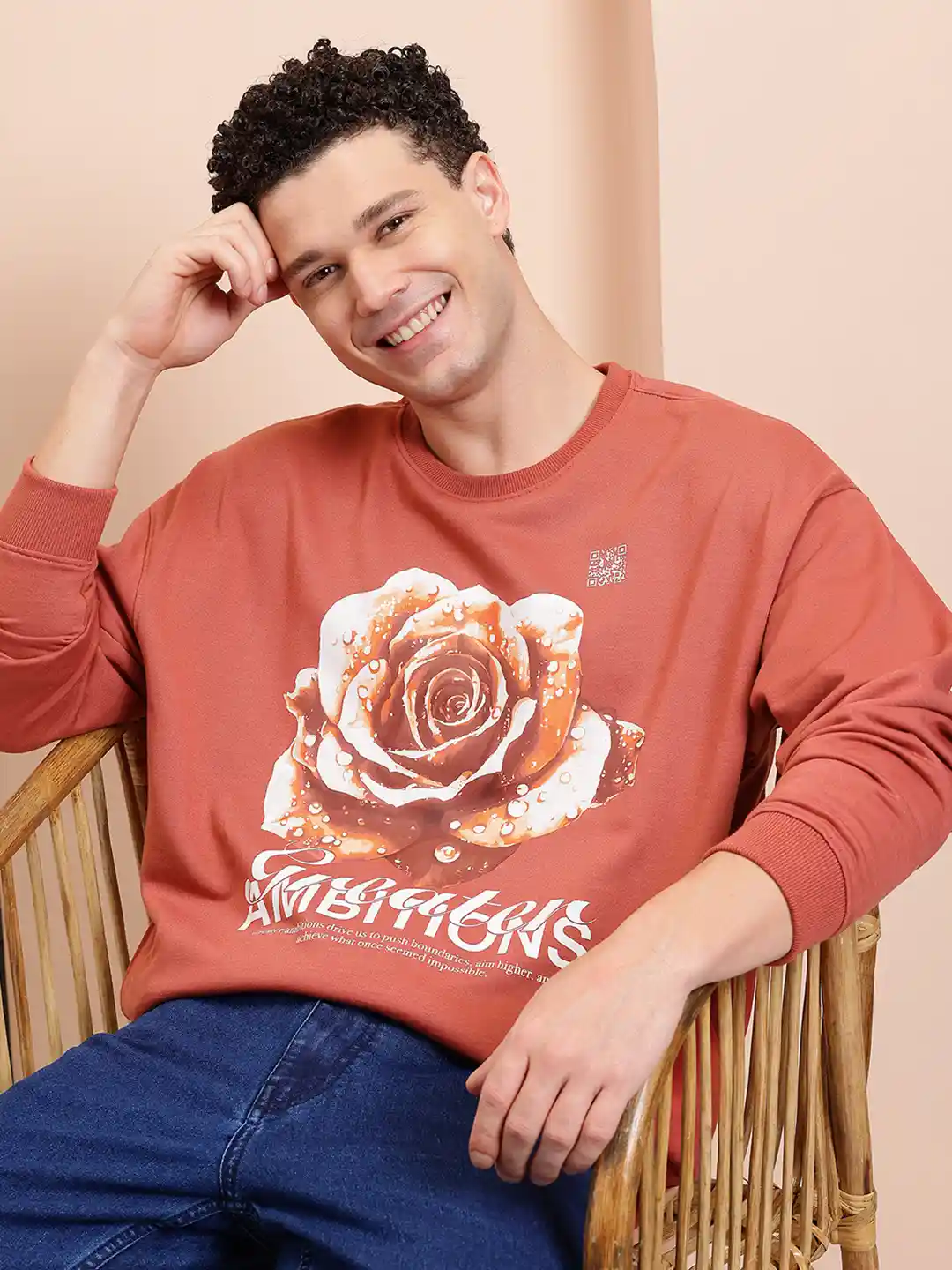 Buy Mast Harbour Floral Printed Round Neck Sweatshirt with Inner