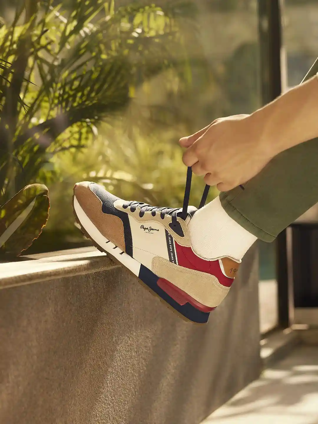 Buy Pepe Jeans Men Colourblocked Round Toe Lace-Up Sneakers