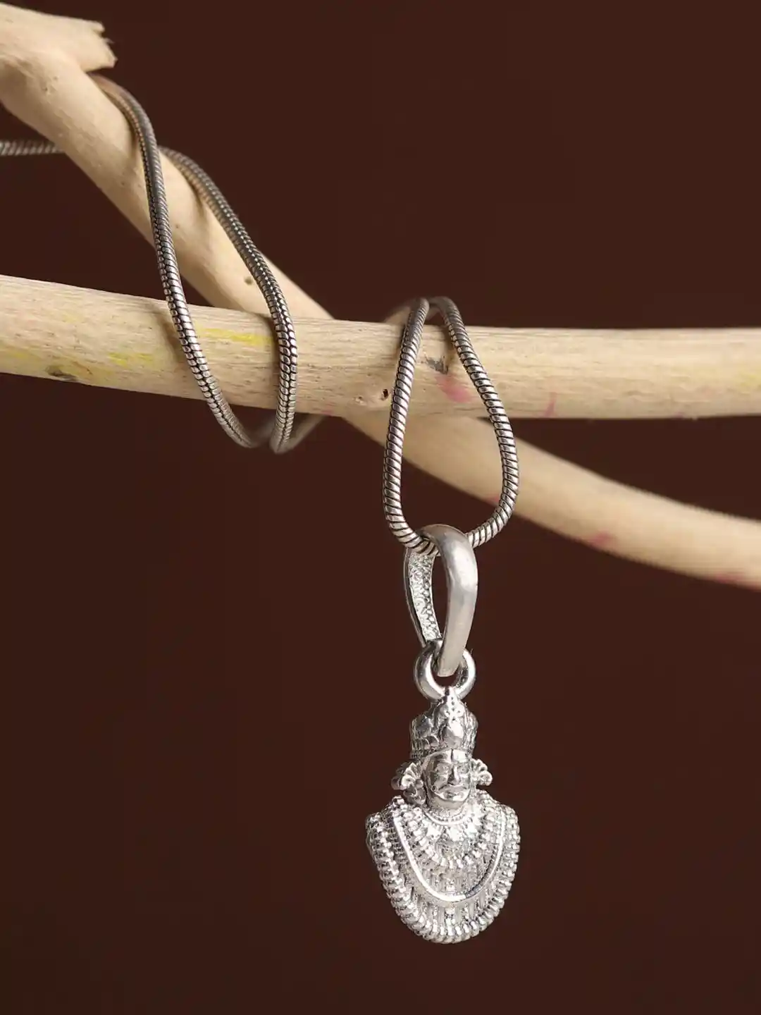 Buy Metronaut Sterling Silver Khatu Shyam Pendant with Box