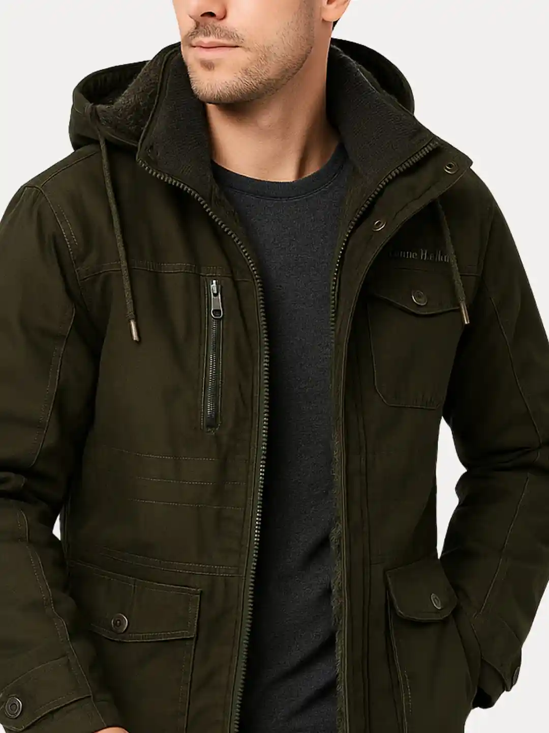 Buy L'monte Men Solid Hooded Insulated Winter Parka Jacket with