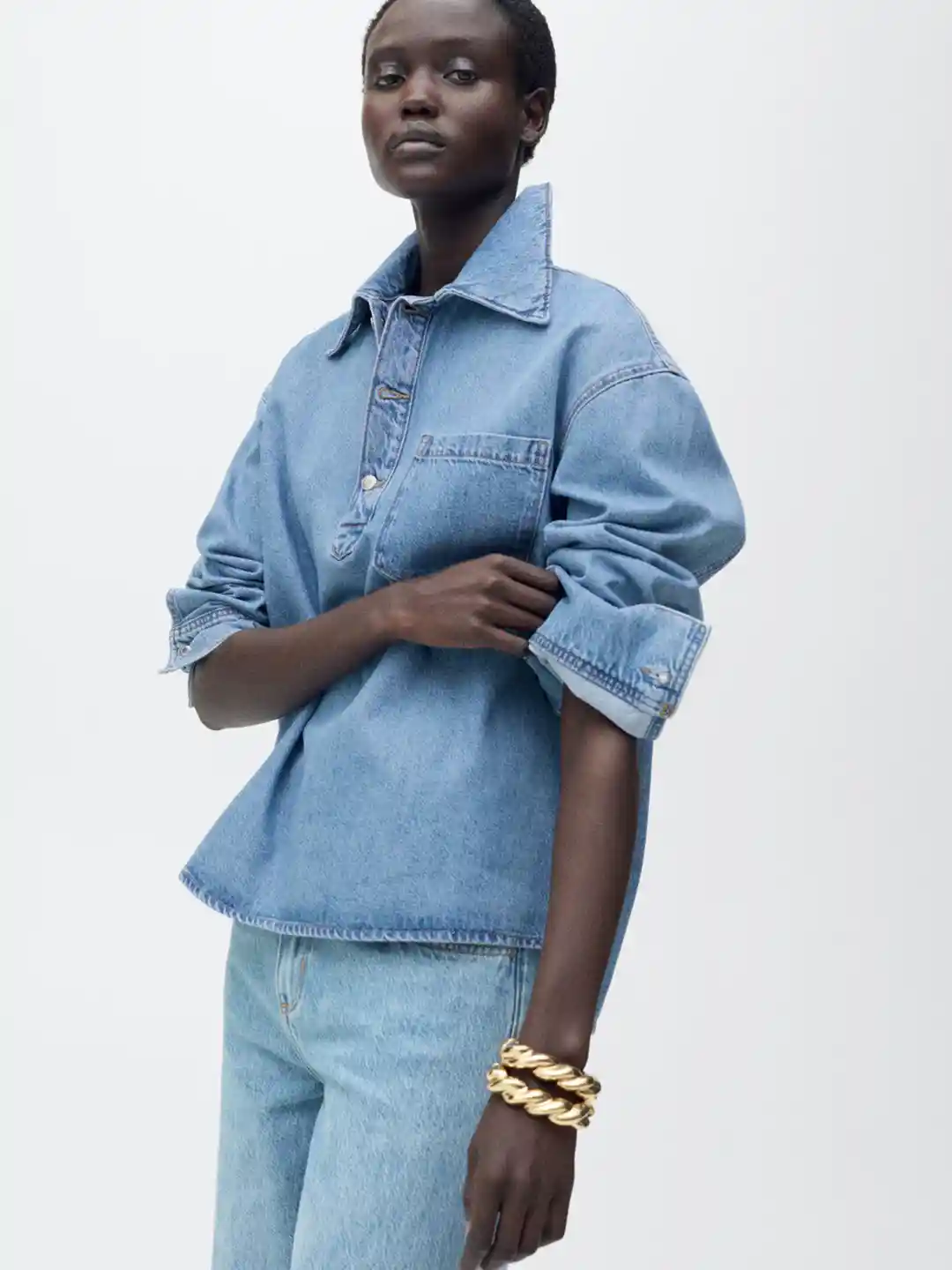 Oversized Womens Jean Shirts For Sale Buy Mid Blue Oversize Denim