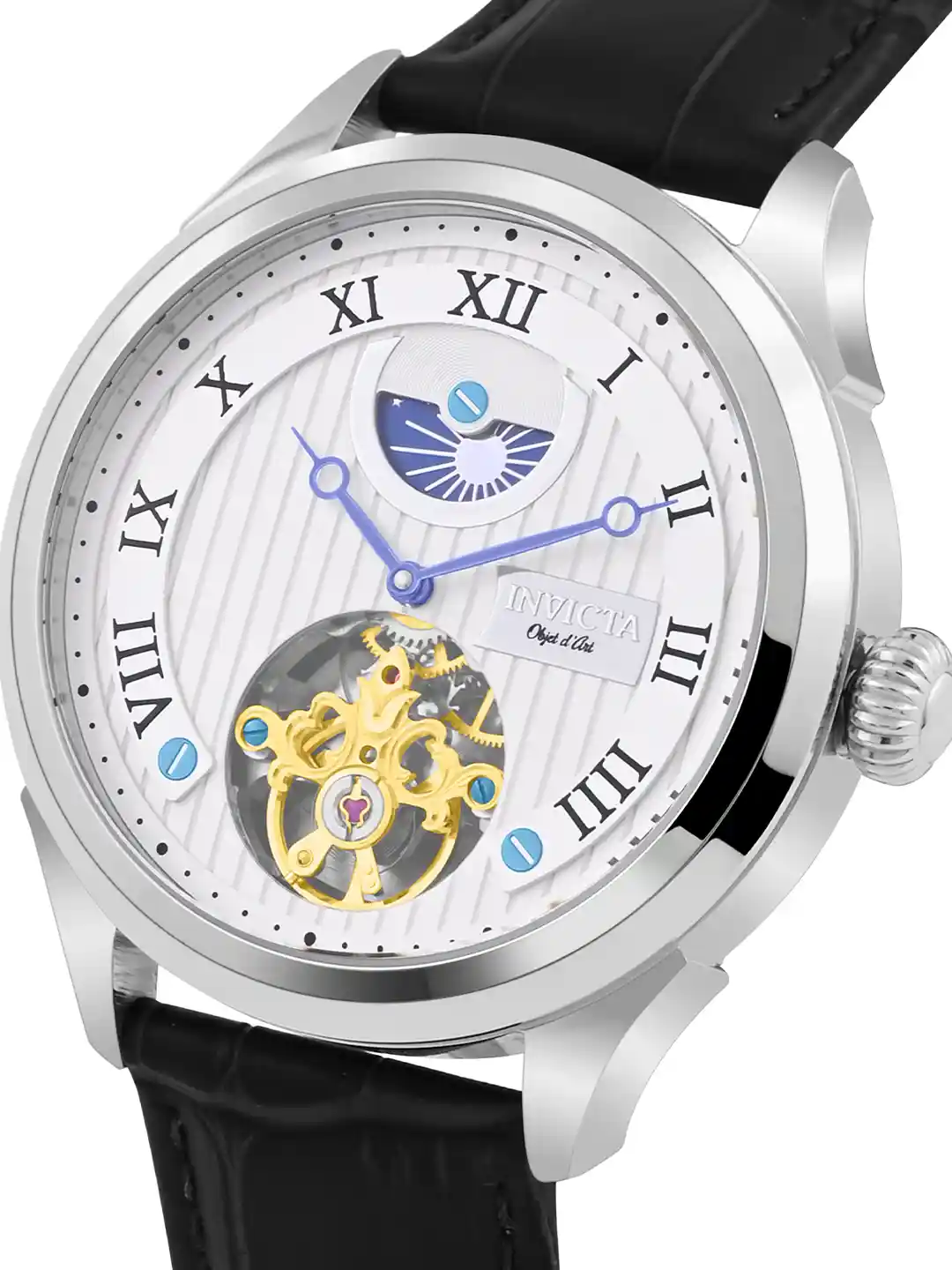 Invicta Men Objet D Art Dial Leather Straps Analogue Automatic Watch 44008