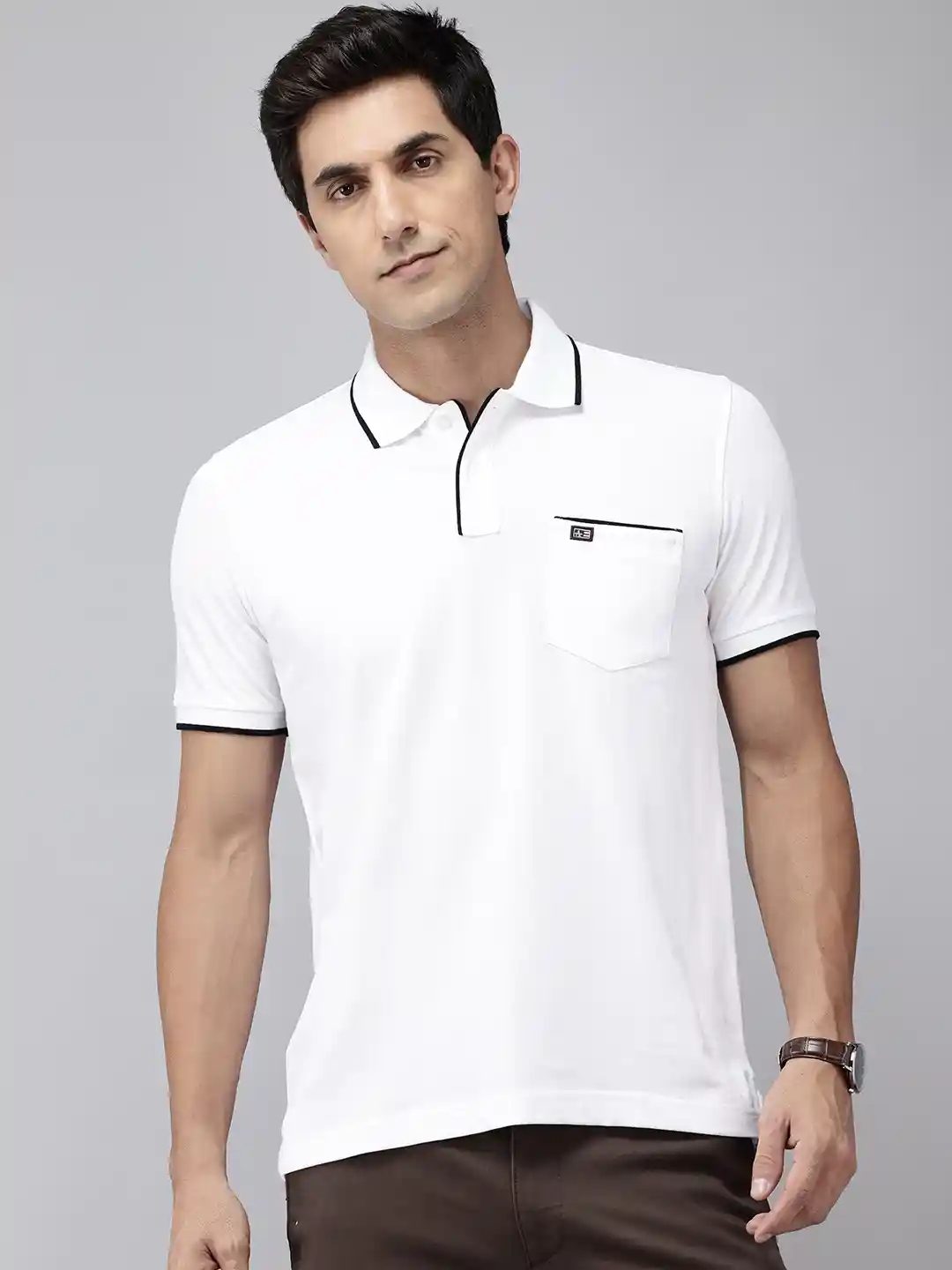 Arrow Sport Pure Cotton Polo Collar Pocket T-shirt