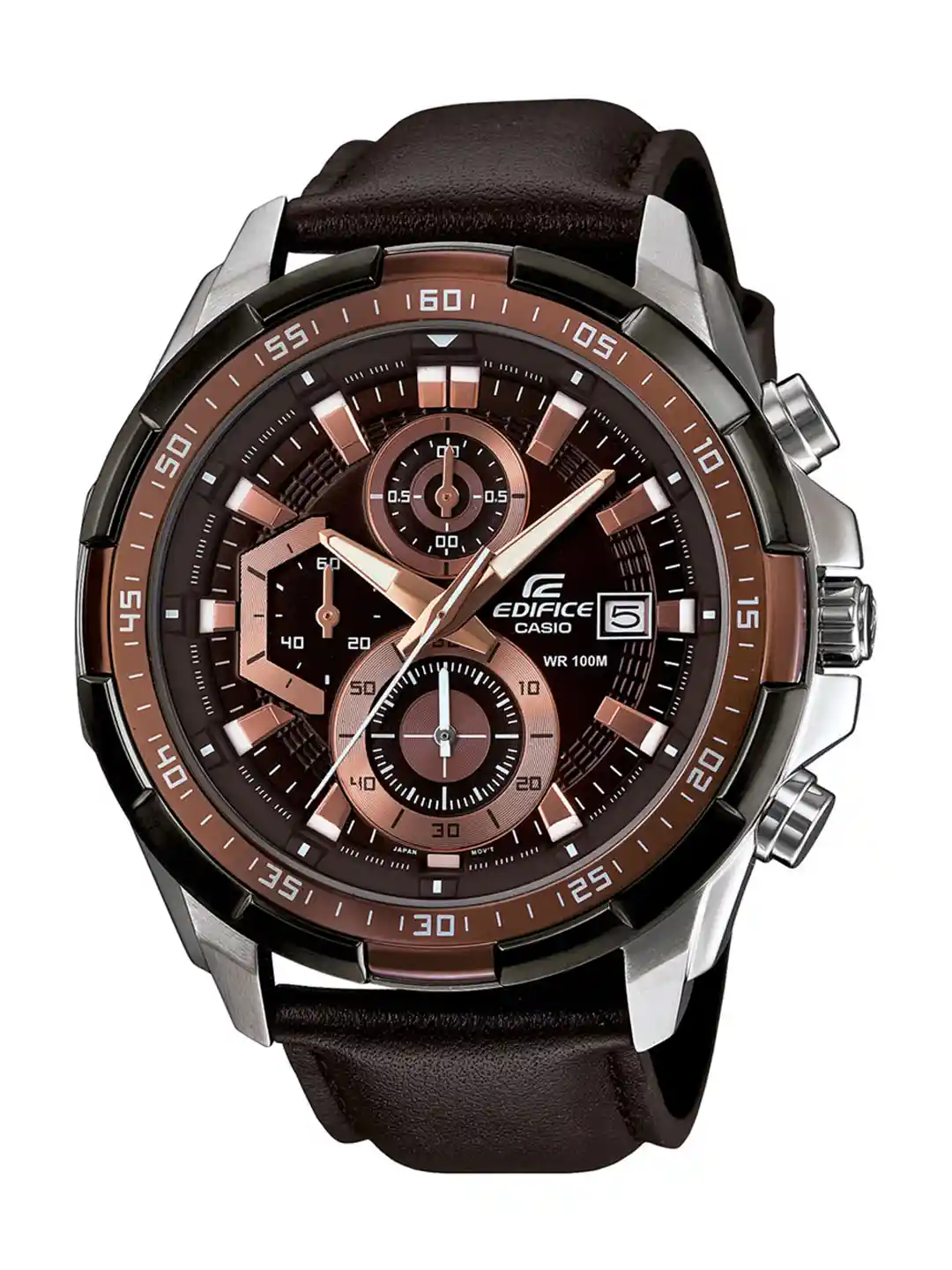 CASIO Men EDifice EFR-539L-5AVUDF Brown Analog Dial Brown Leather Band  Watch EX194