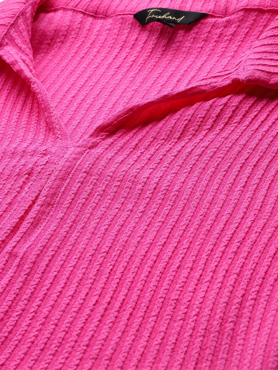 Buy Freehand by The Indian Garage Co Textured Crop Top With Tie