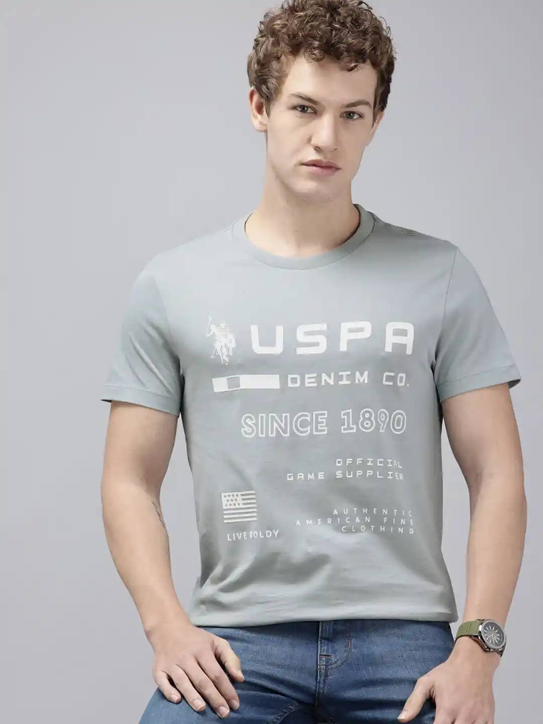 Polo Denim Brand Logo Printed Pure Cotton T-shirt