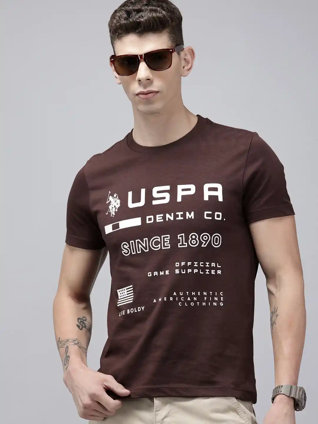 Polo Denim Brand Logo Printed Pure Cotton Slim Fit T-shirt