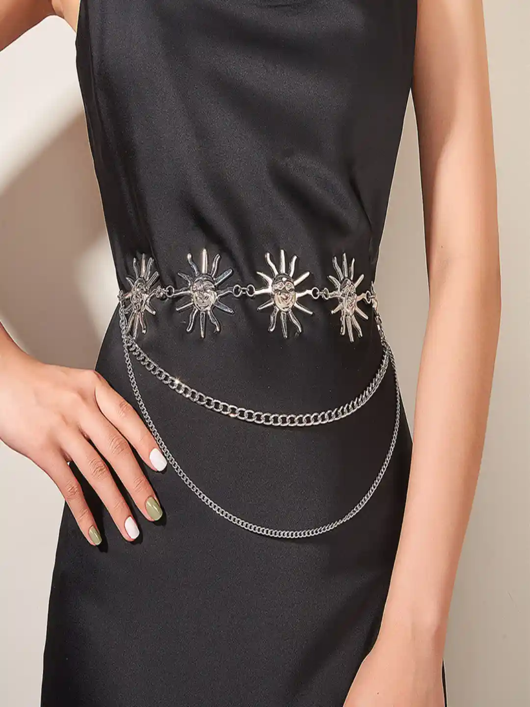 Buy AQUASTREET Boho Style Silver Plated Smiling Sun Layered Waist