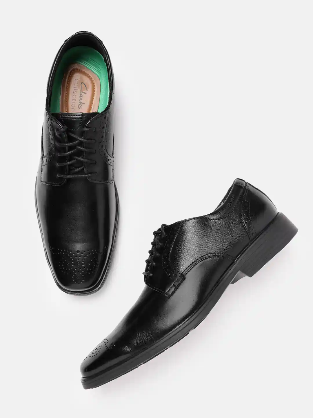 Buy Clarks Men Leather Perforated Formal Half Brogues Formal