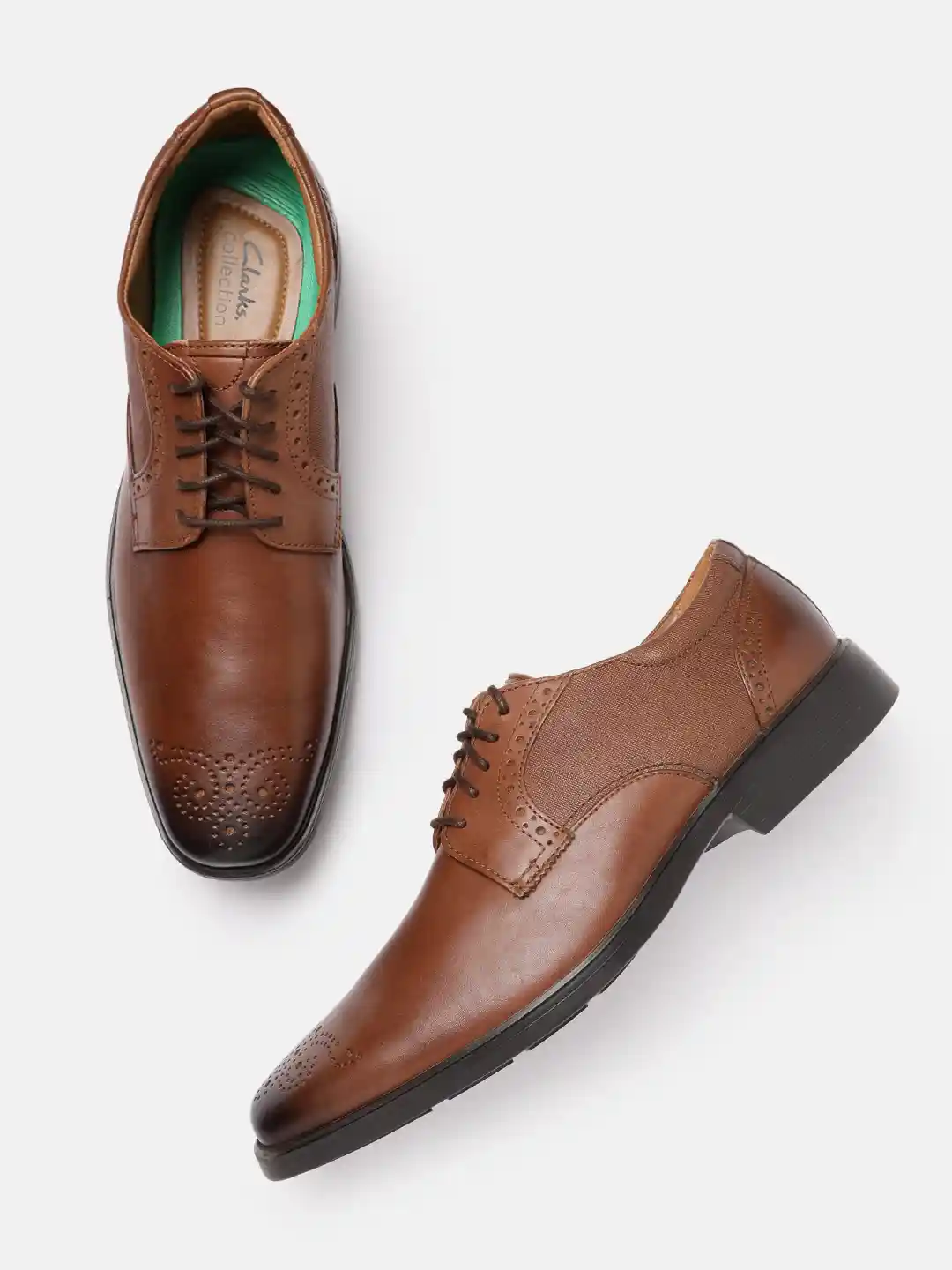 Clarks Men Derbys Half Brogues Leather Formal Shoes