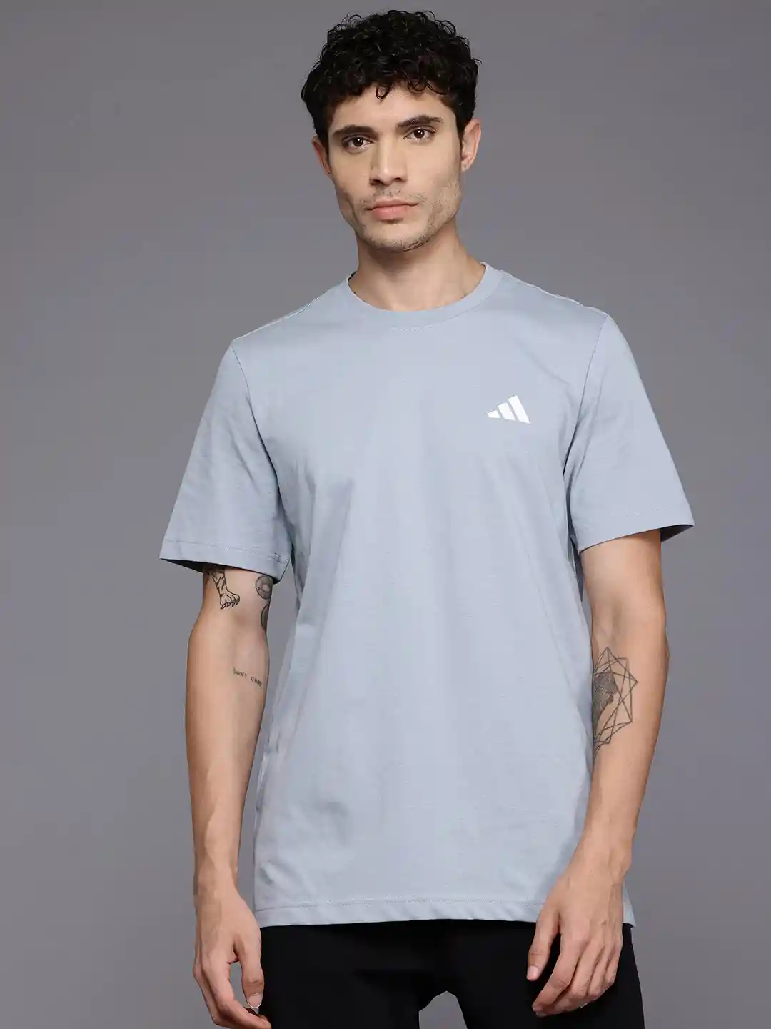 Buy ADIDAS Men Solid Pure Cotton T-shirt Tshirts for Men