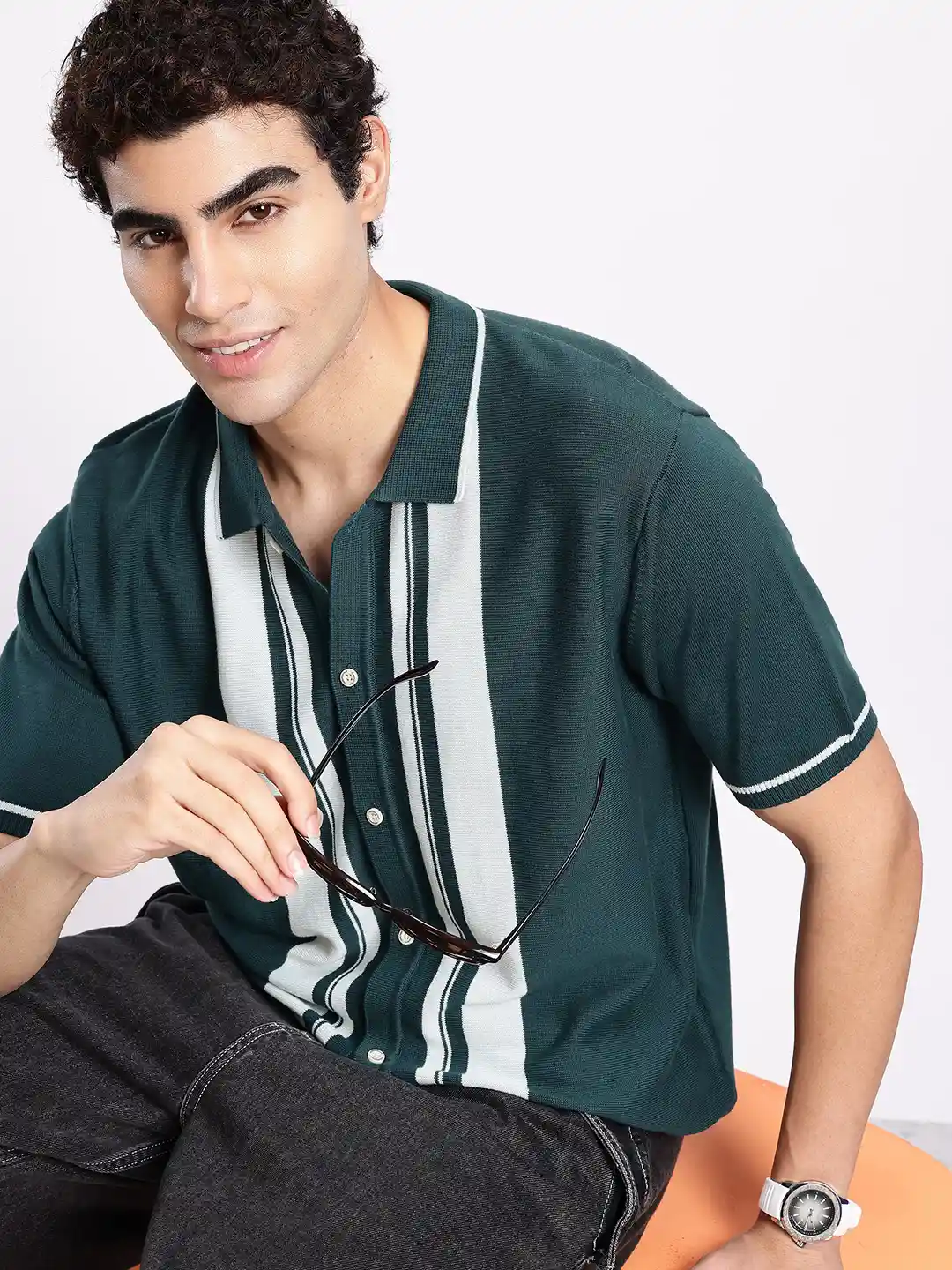Buy Aeropostale Men Striped Regular Fit Knitted Cotton Shirt