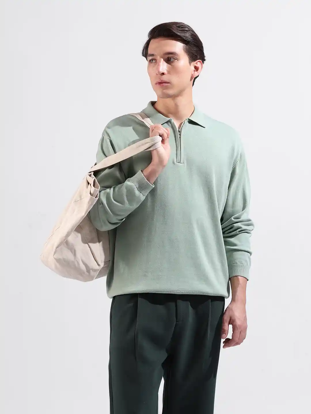 Buy The Indian Garage Co Men Flat Knit Oversized Textured Polo T