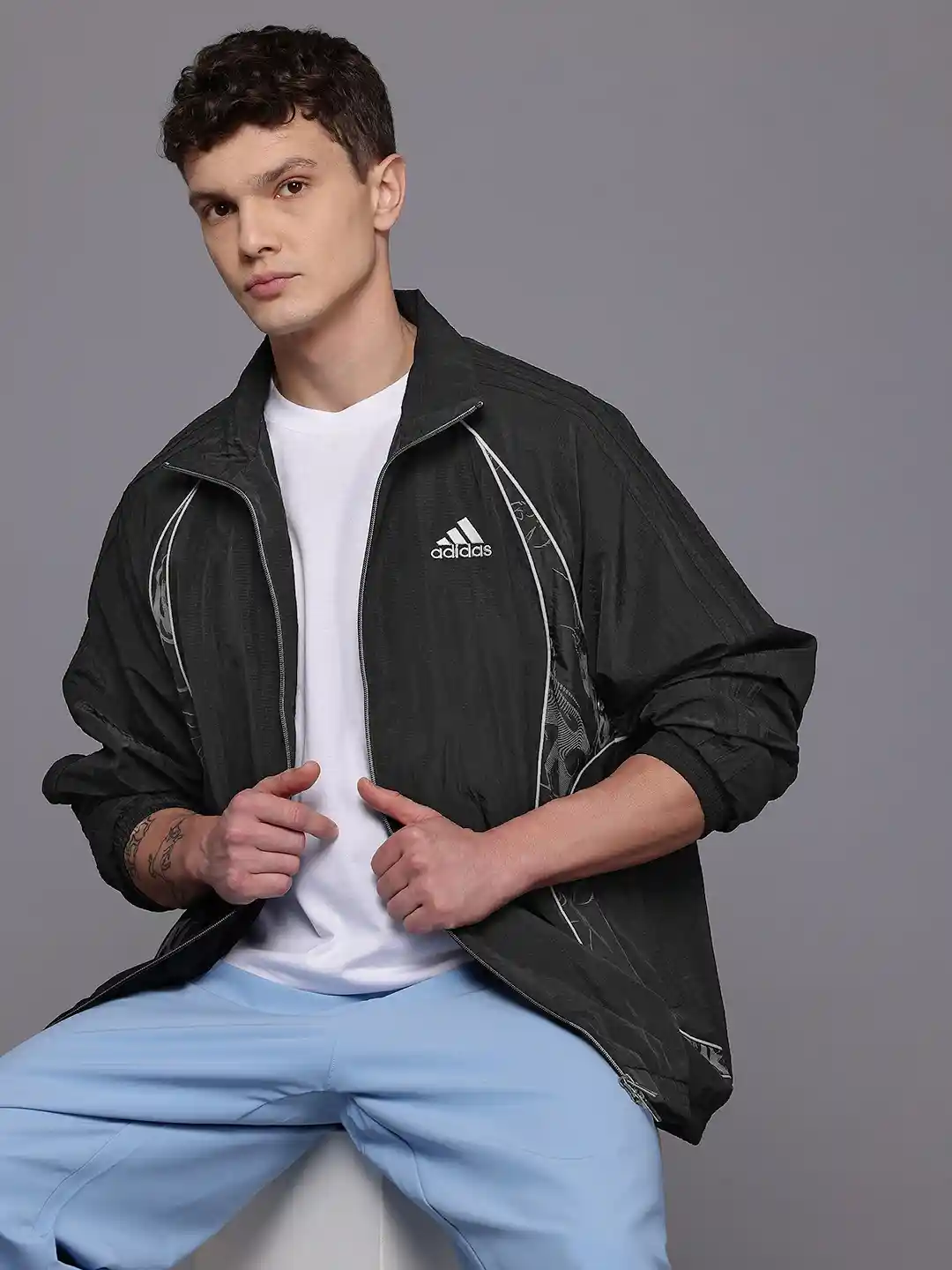 ADIDAS Originals Brand Logo Detail Bomber Jacket with Paneling Detail
