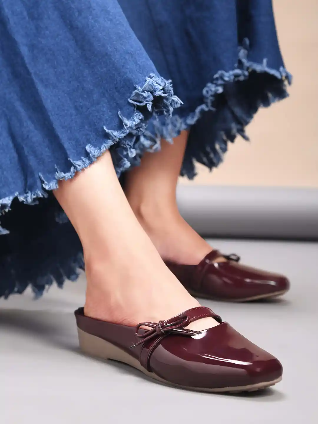 JM Looks Women Stylish Comfortable Square Toe Comfort Heel Mules