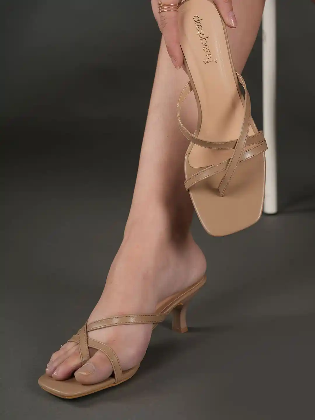 DressBerry Women Kitten Heel Strappy Open Toe Sandals