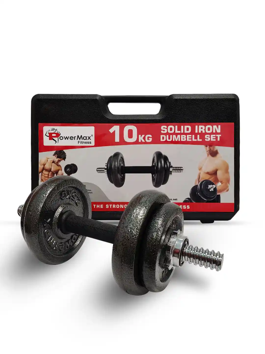 PowerMax Fitness PDS-10 Adjustable Coated Iron Dumbbell Set 10 Kg