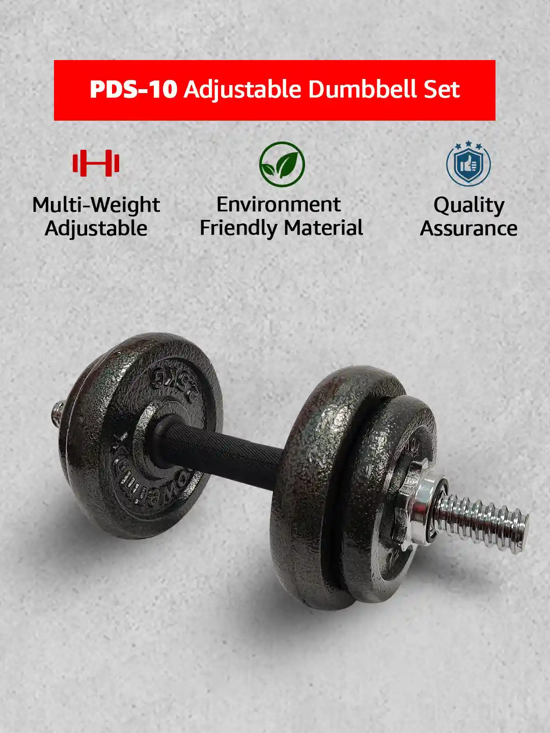 Buy PowerMax Fitness PDS-10 Adjustable Coated Iron Dumbbell Set