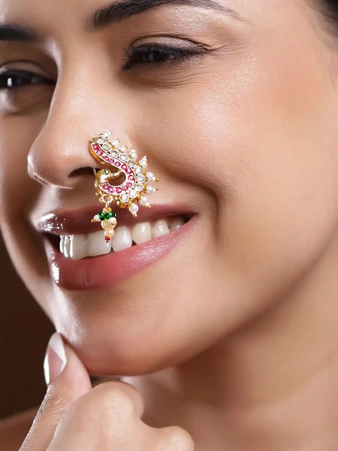 Rose Gold Nose Allure Nose Rings Buy Rubans 18K Gold-Plated Ruby