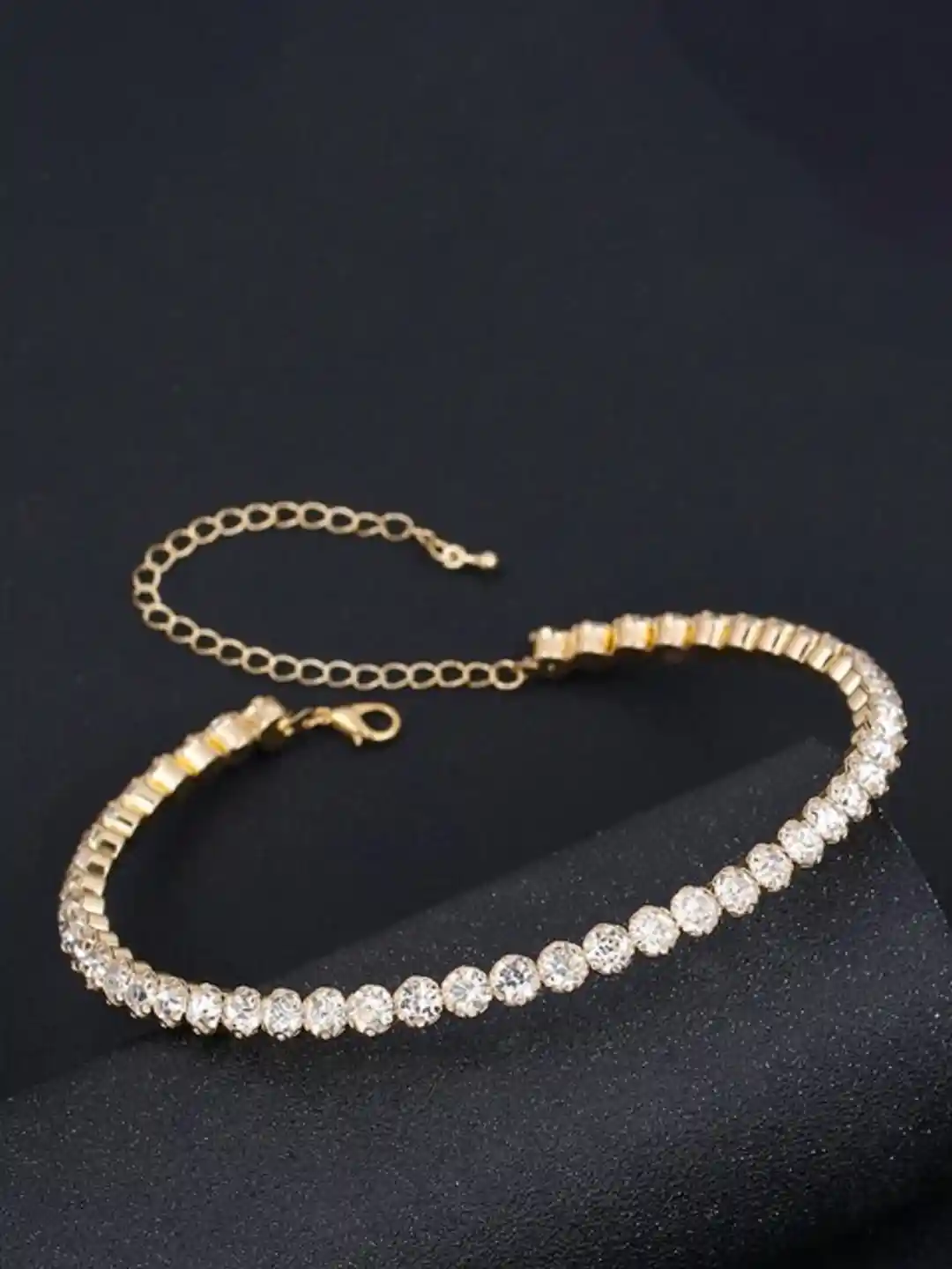 Buy Anouk Gold-Toned Crystal Rhinestone Tennis Choker Necklace