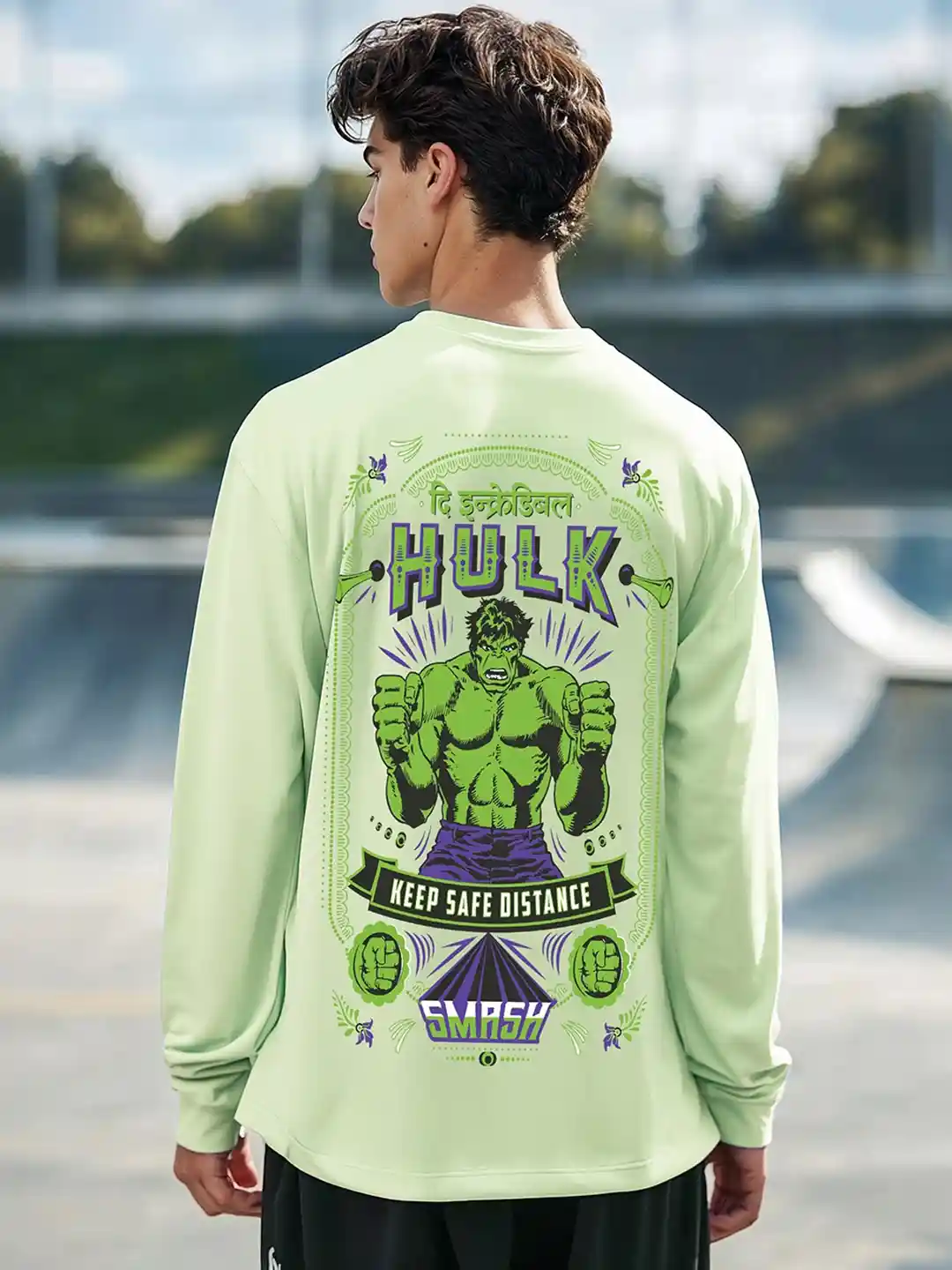 Bewakoof Men Hulk Graphic Printed Round Neck Pure Cotton Oversized T-shirt