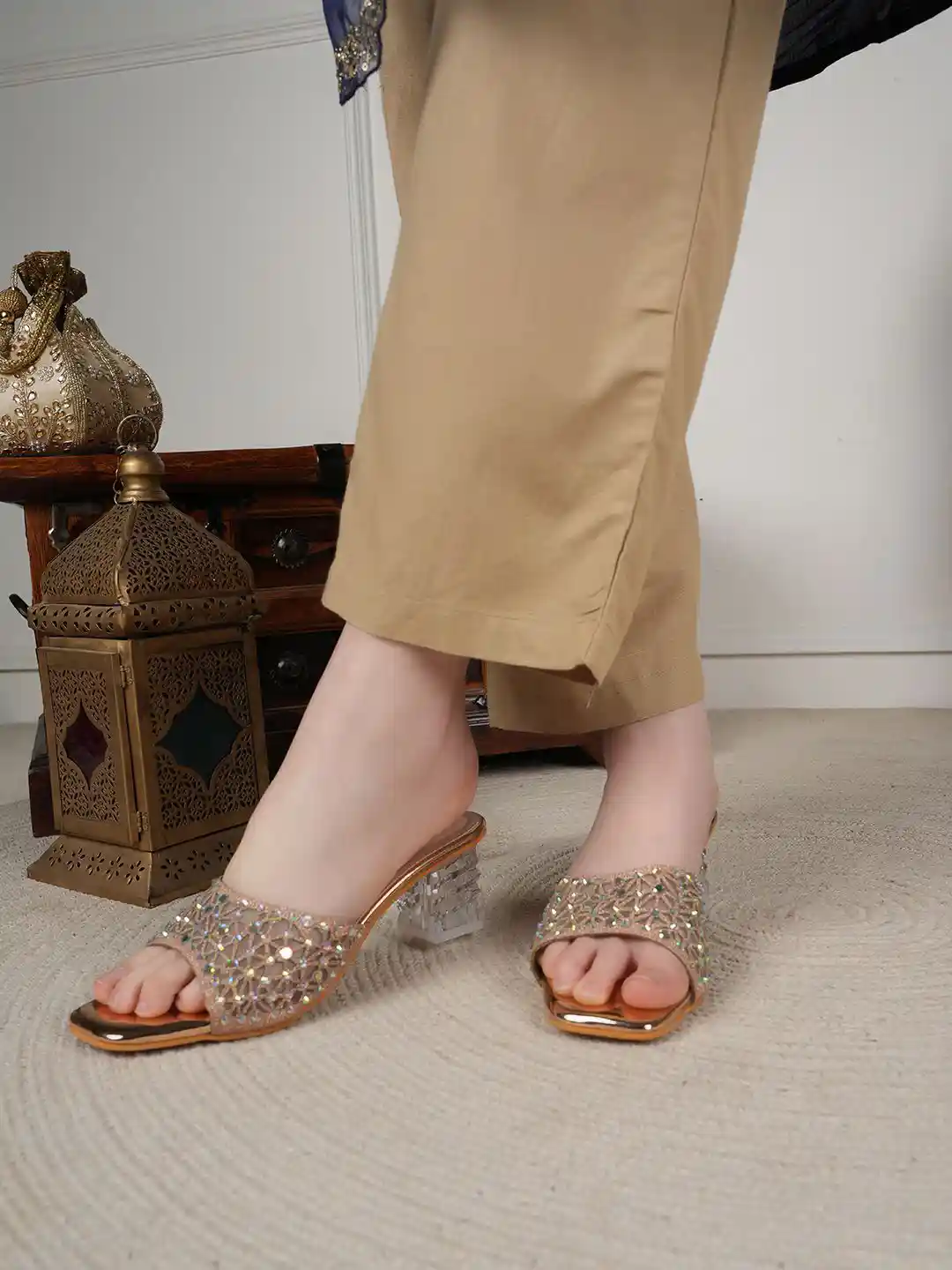 Womens Sandals Woven Block Heels Rubeezz Women Woven Design Party