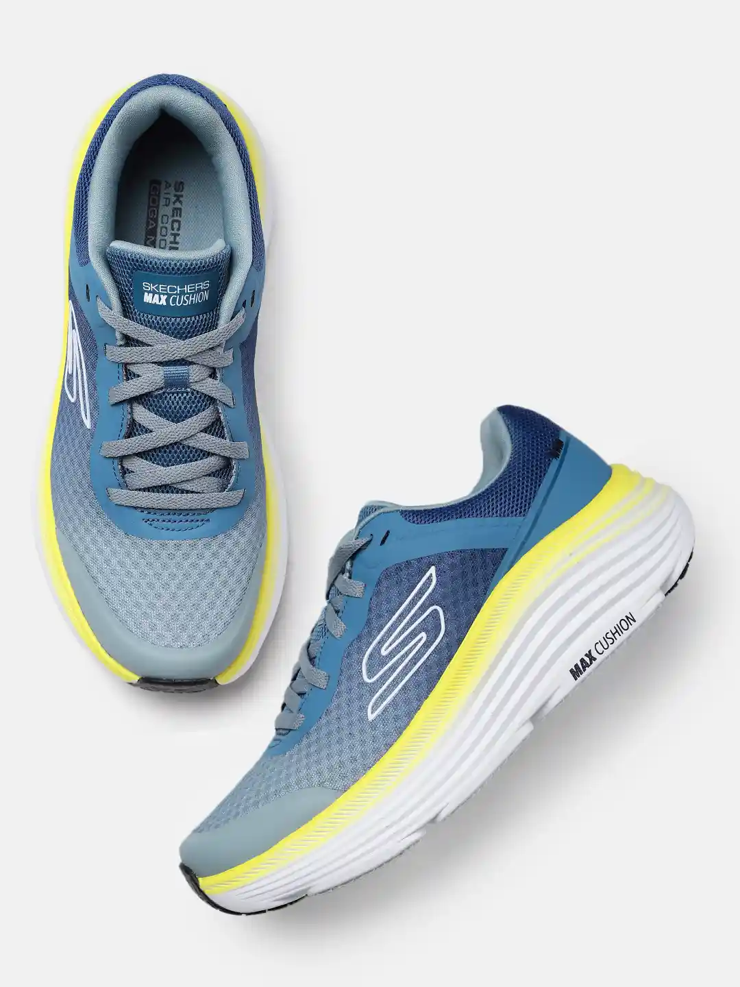 Buy Skechers Men MAX CUSHIONING ENDEAVOUR Mesh Running Shoes