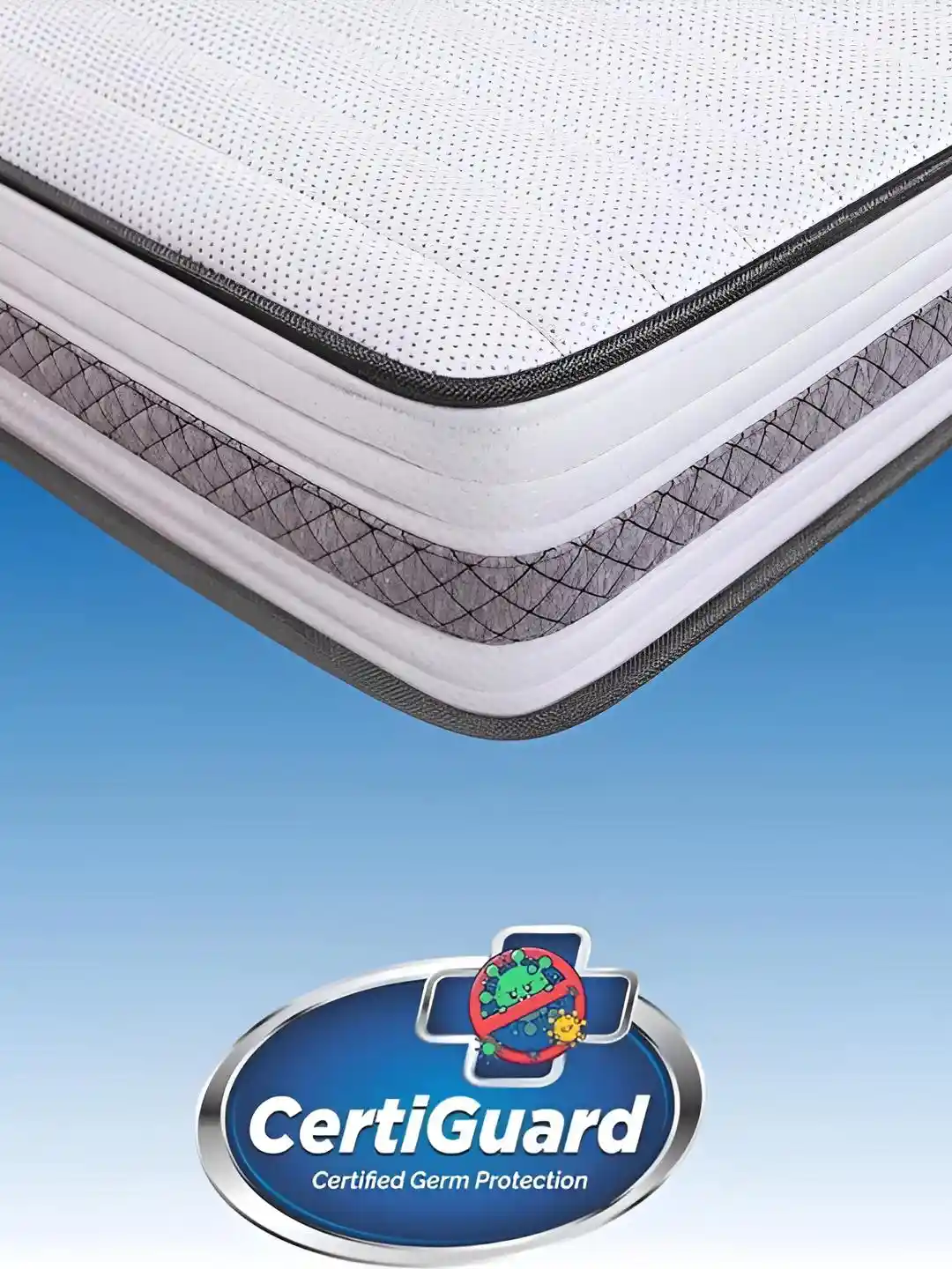 Buy Durfi White Hybrid Pocket Spring King-Size Mattress Mattress
