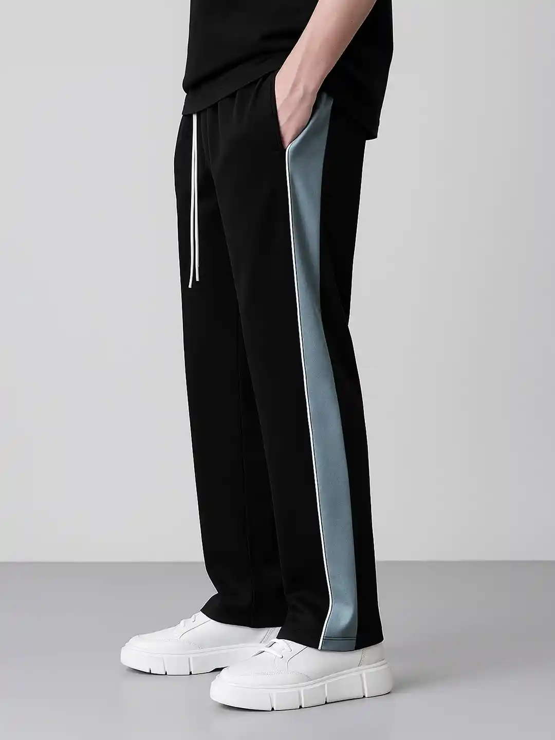 Buy Maniac Men Side Stripe Cotton Baggy Fit Track Pants Track