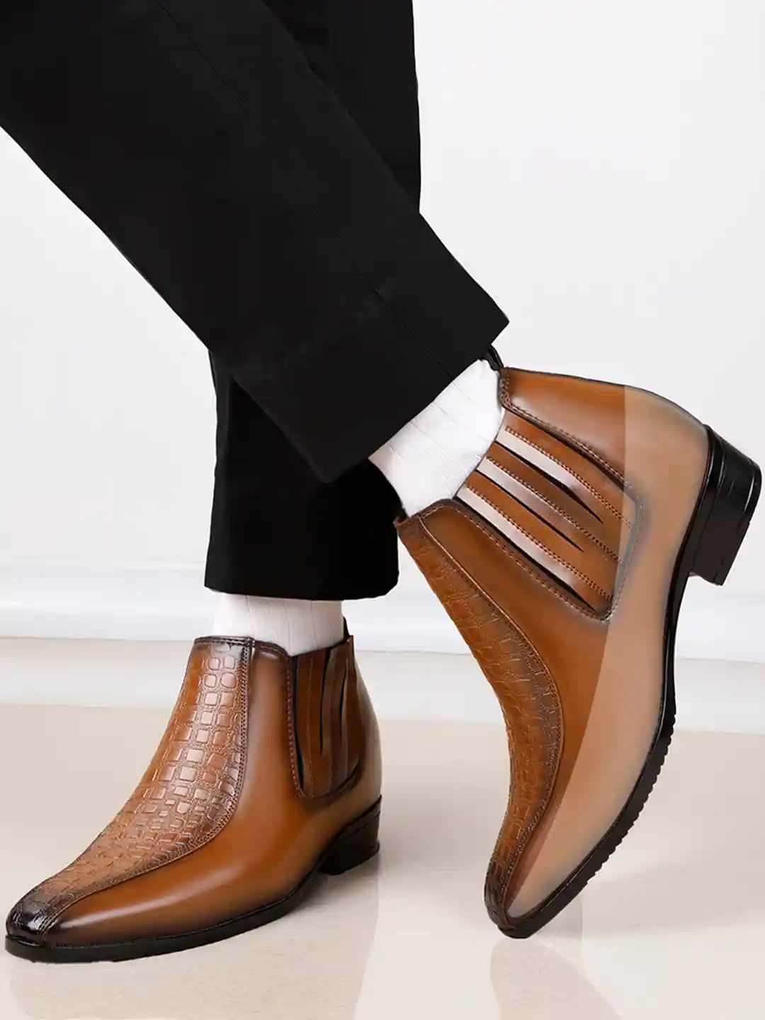 Buy Bxxy Men Cm Hidden Height Increasing Block-Heeled Chelsea