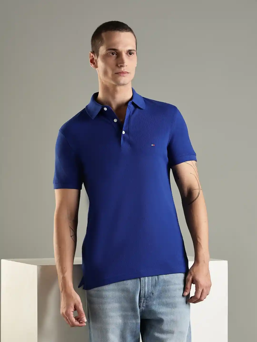 Buy Tommy Hilfiger Polo Collar Short Sleeves Slim Fit T-shirt