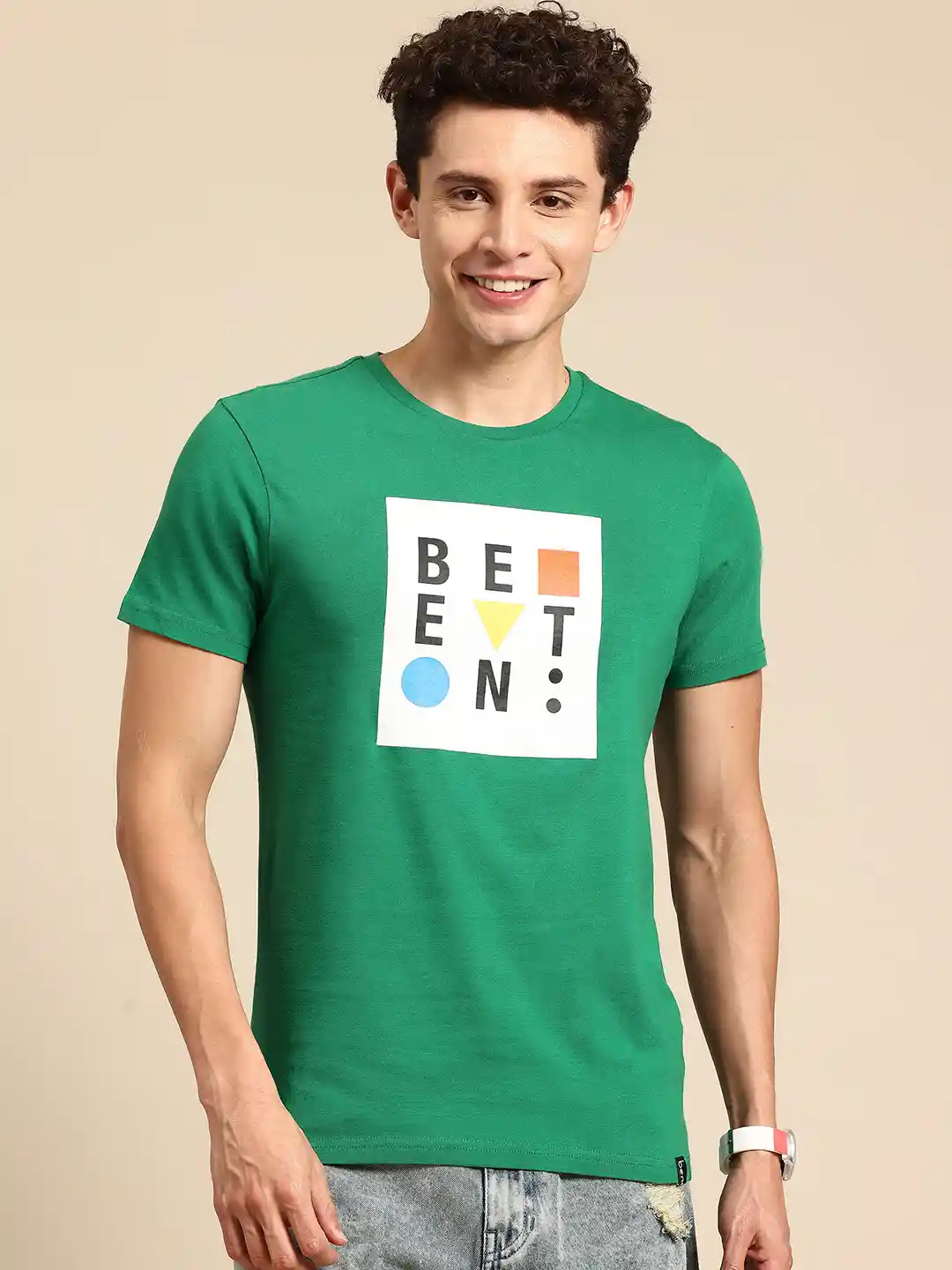 United Colors of Benetton Brand Logo Printed Pure Cotton T-shirt