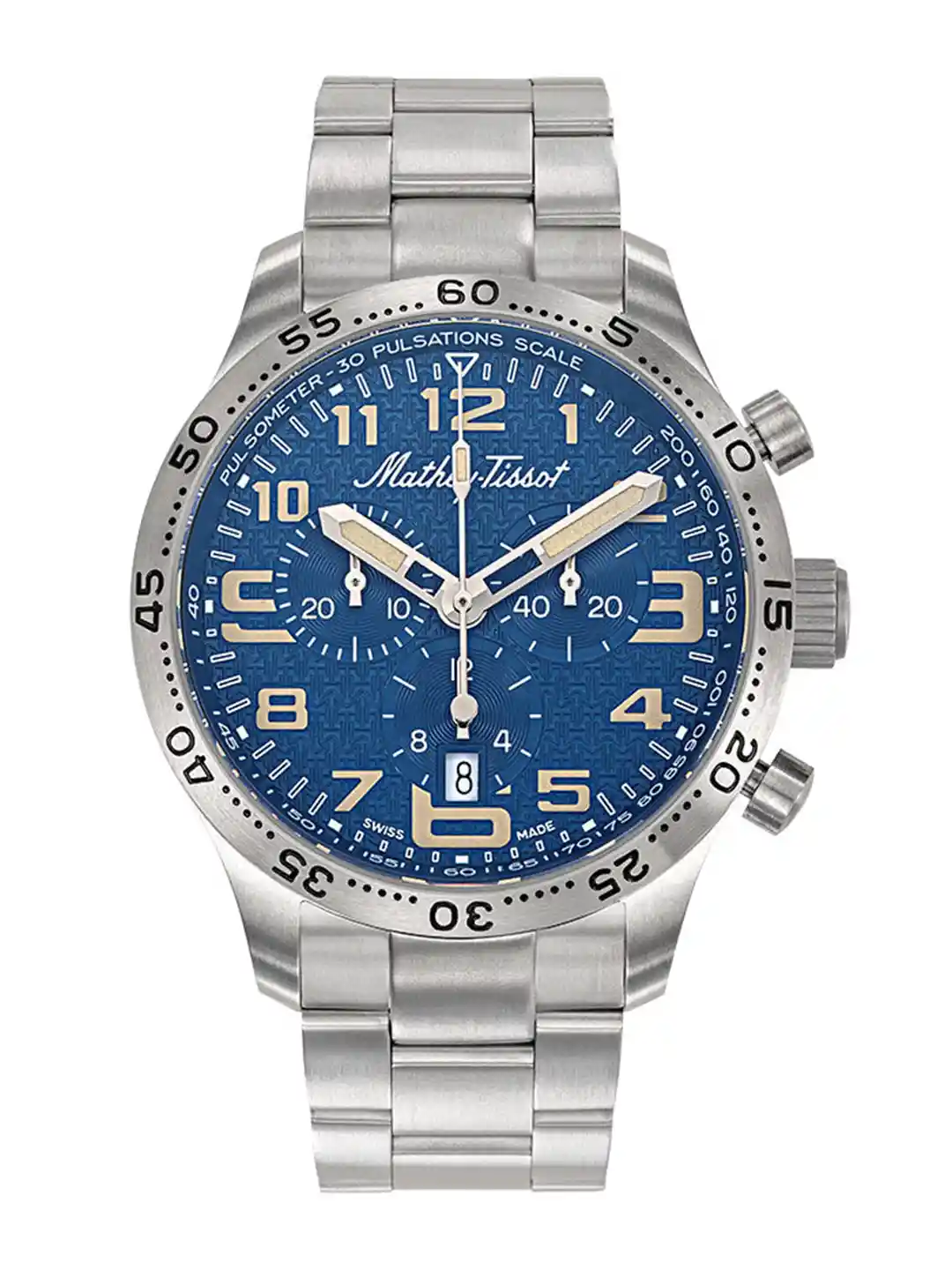 Mathey-Tissot Swiss Made Men Type 21 Titanium Quartz Blue Dial Analog Watch  H1821CHT2