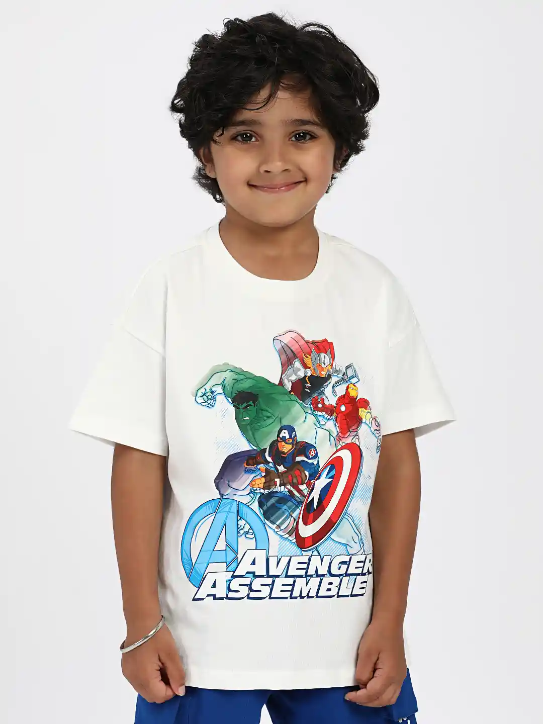 Nauti Nati Boys Marvel Avengers Printed Antimicrobial Pure Cotton T-Shirt