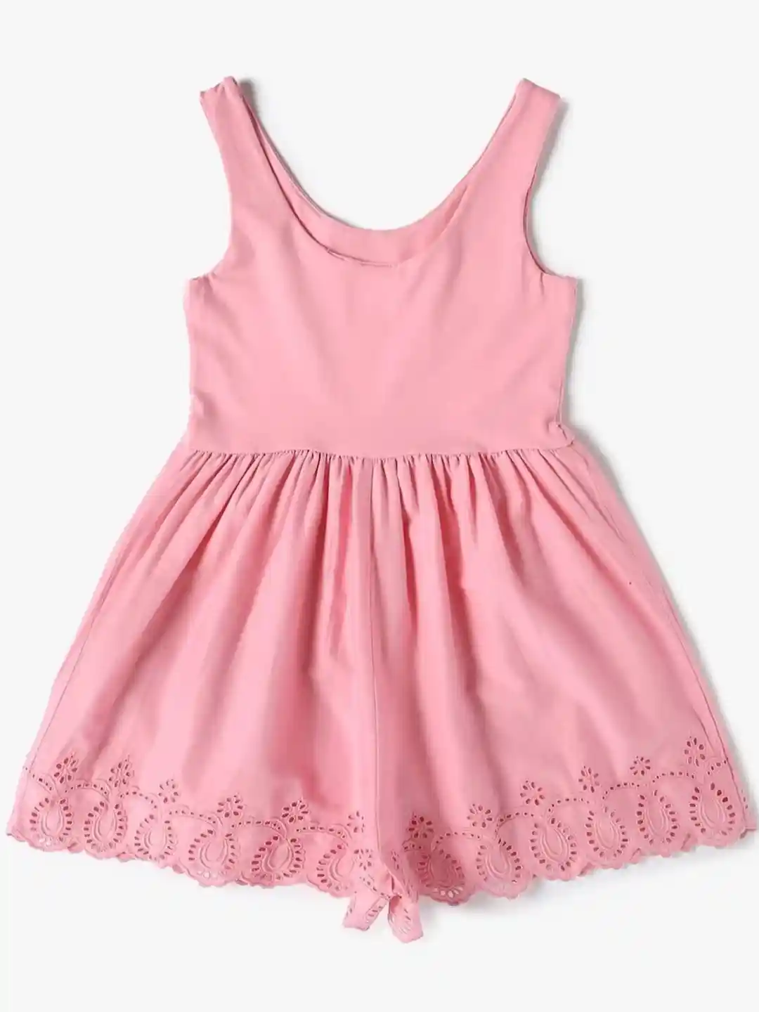 GAP Girls Round Neck Cut-Work Playsuit