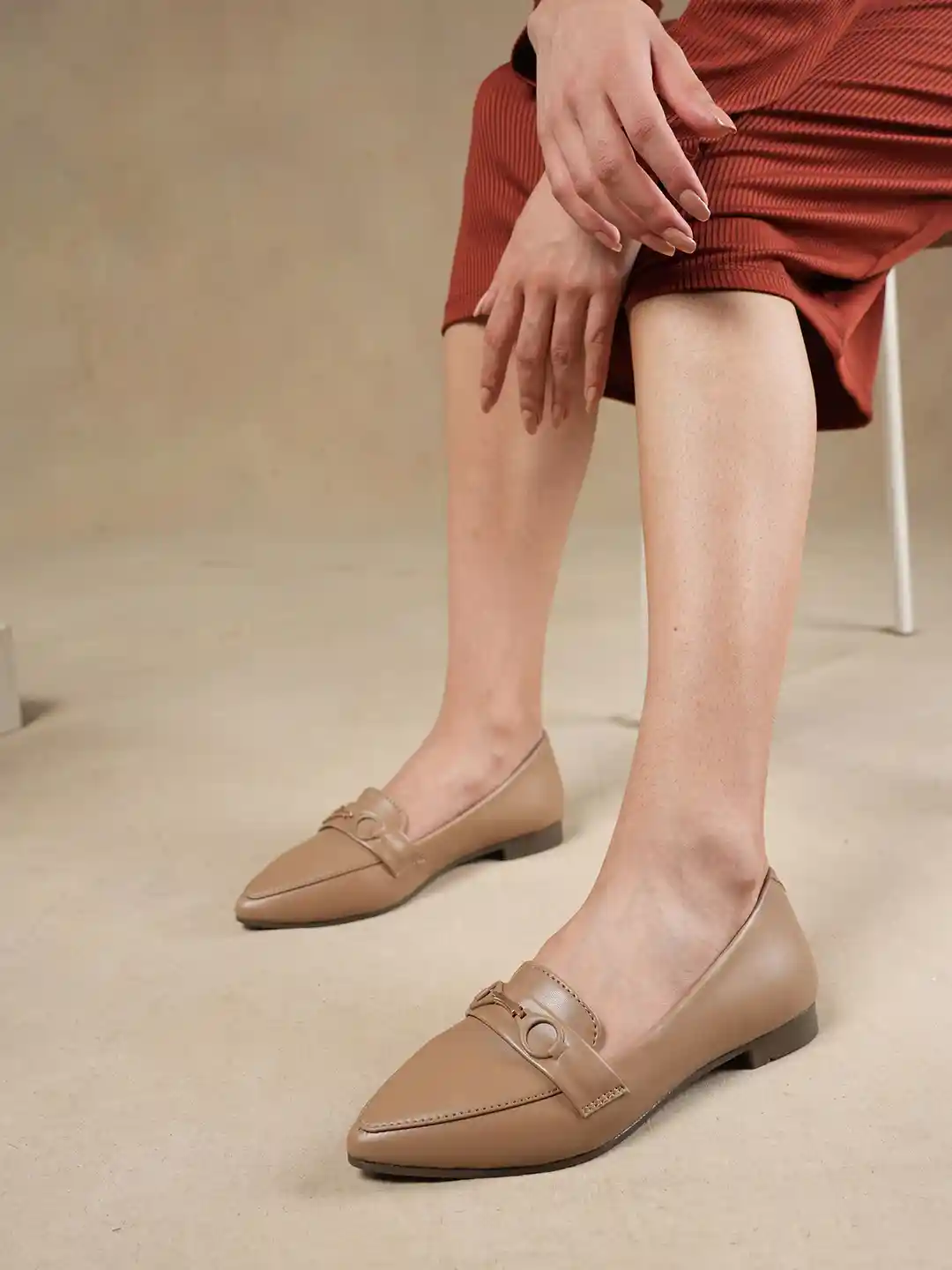 Buy Chemistry Women Pointed Toe Horsebit Loafers Casual Shoes