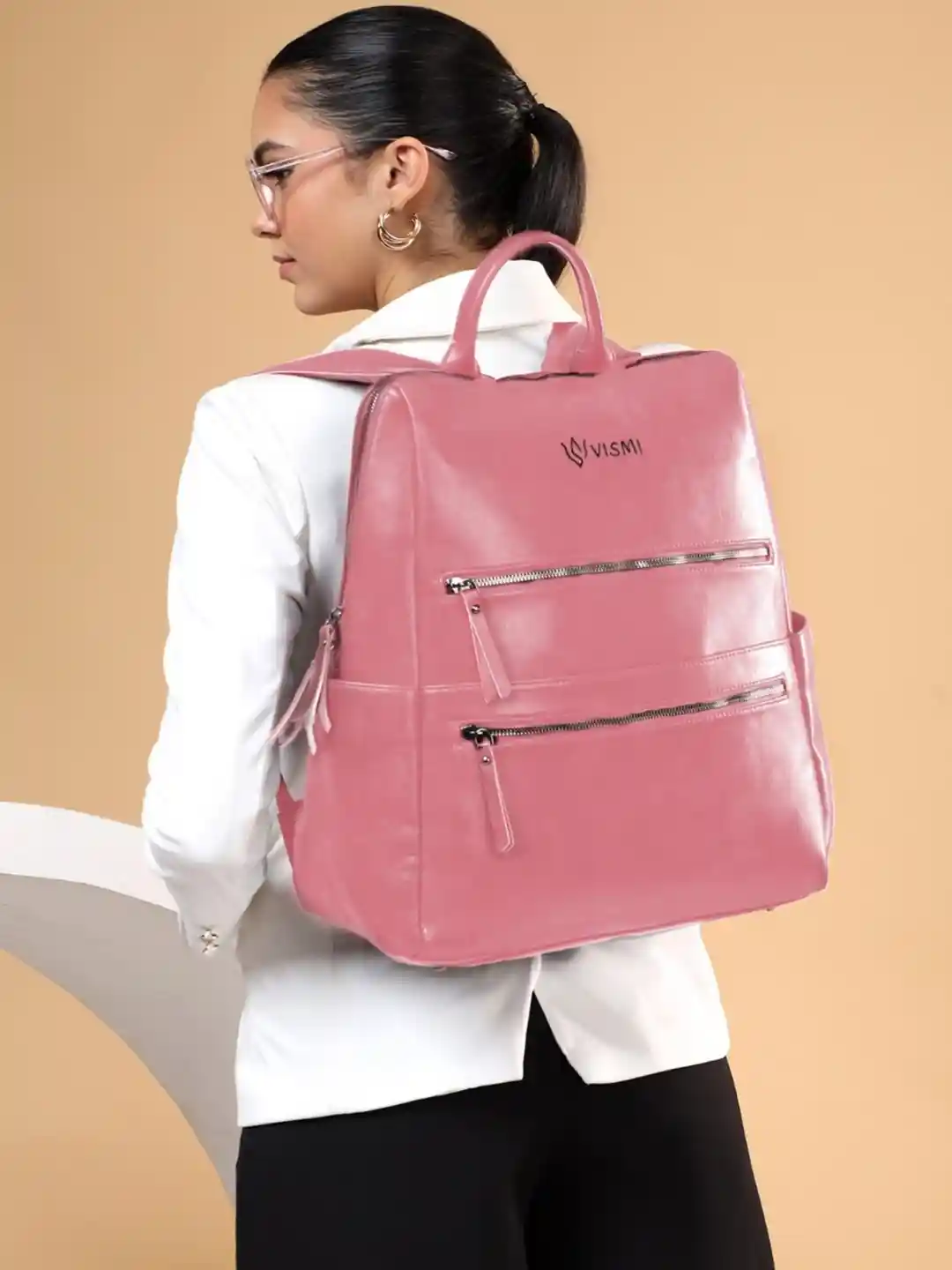 Pink Anti Theft Rucksack Anti Theft Backpack Pink VISMIINTREND