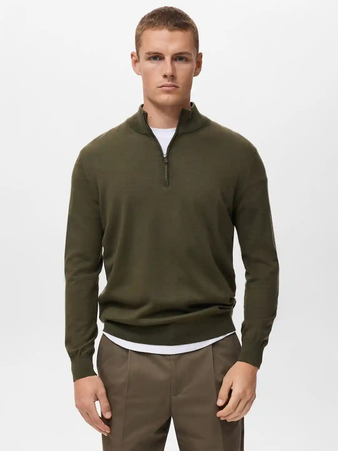 Buy MANGO MAN Half-Zipper Woollen Pullover Sweaters for Men