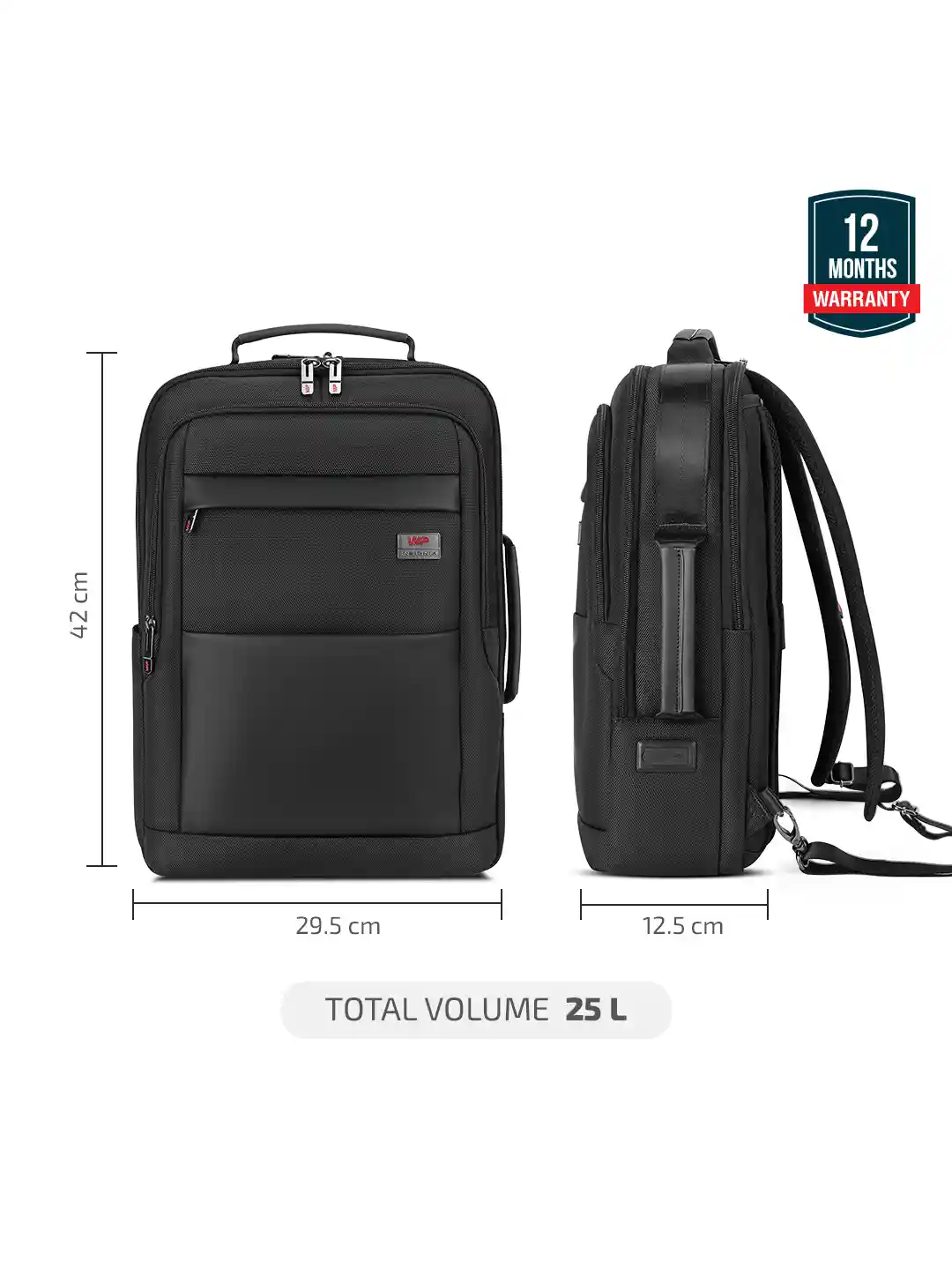 VIP Legacy Black Briefpack Convertible Laptop Backpack-25L