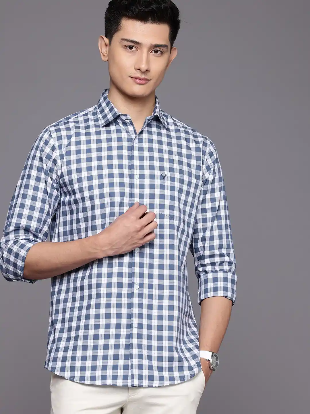 Buy Allen Solly Classic Fit Checked Pure Cotton Casual Shirt